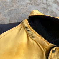 1950’s Black and Yellow Reversible Wool/Satin Varsity Jacket Large
