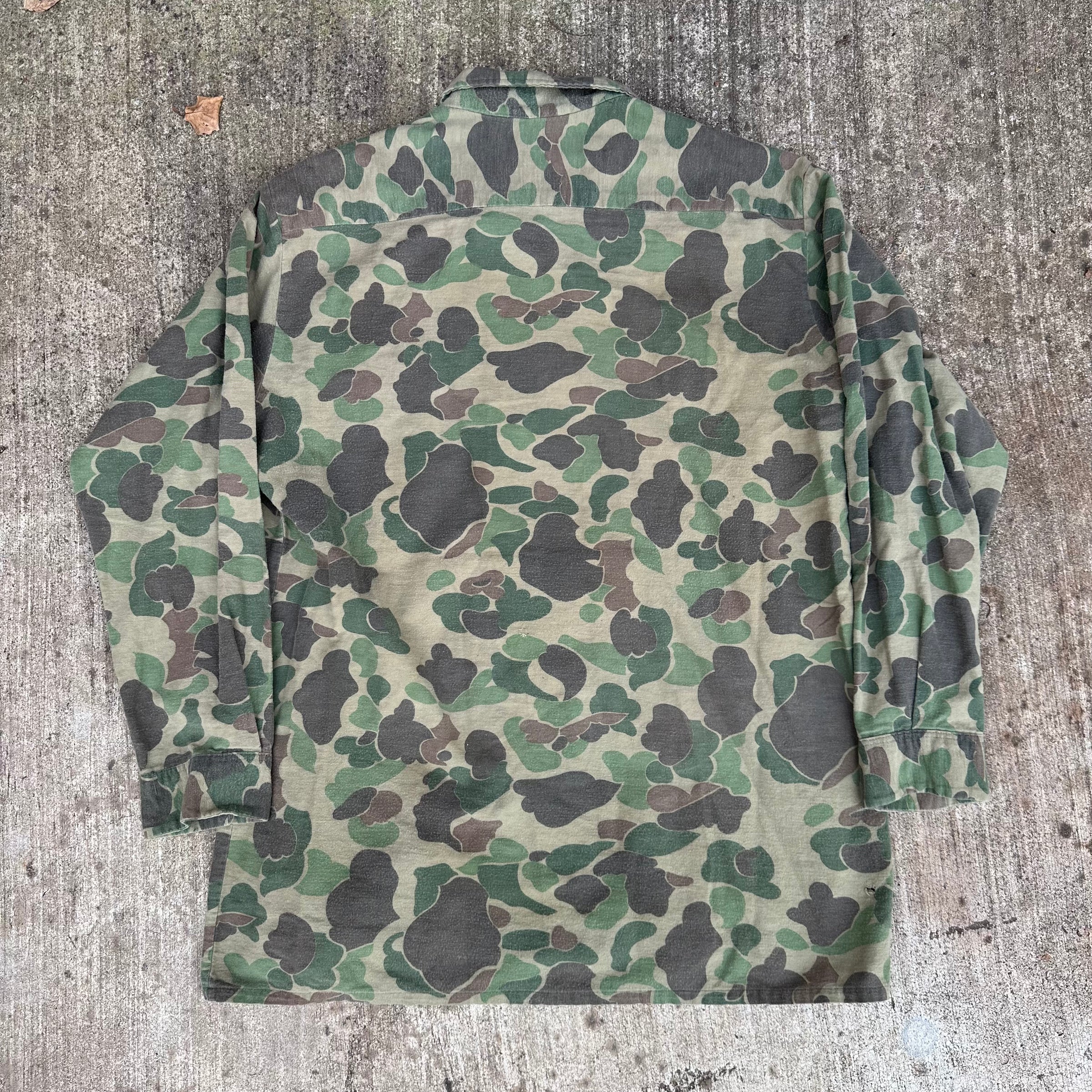1960’s/70’s Kamo Brand Hunting Camo Cotton Flannel Shirt Large
