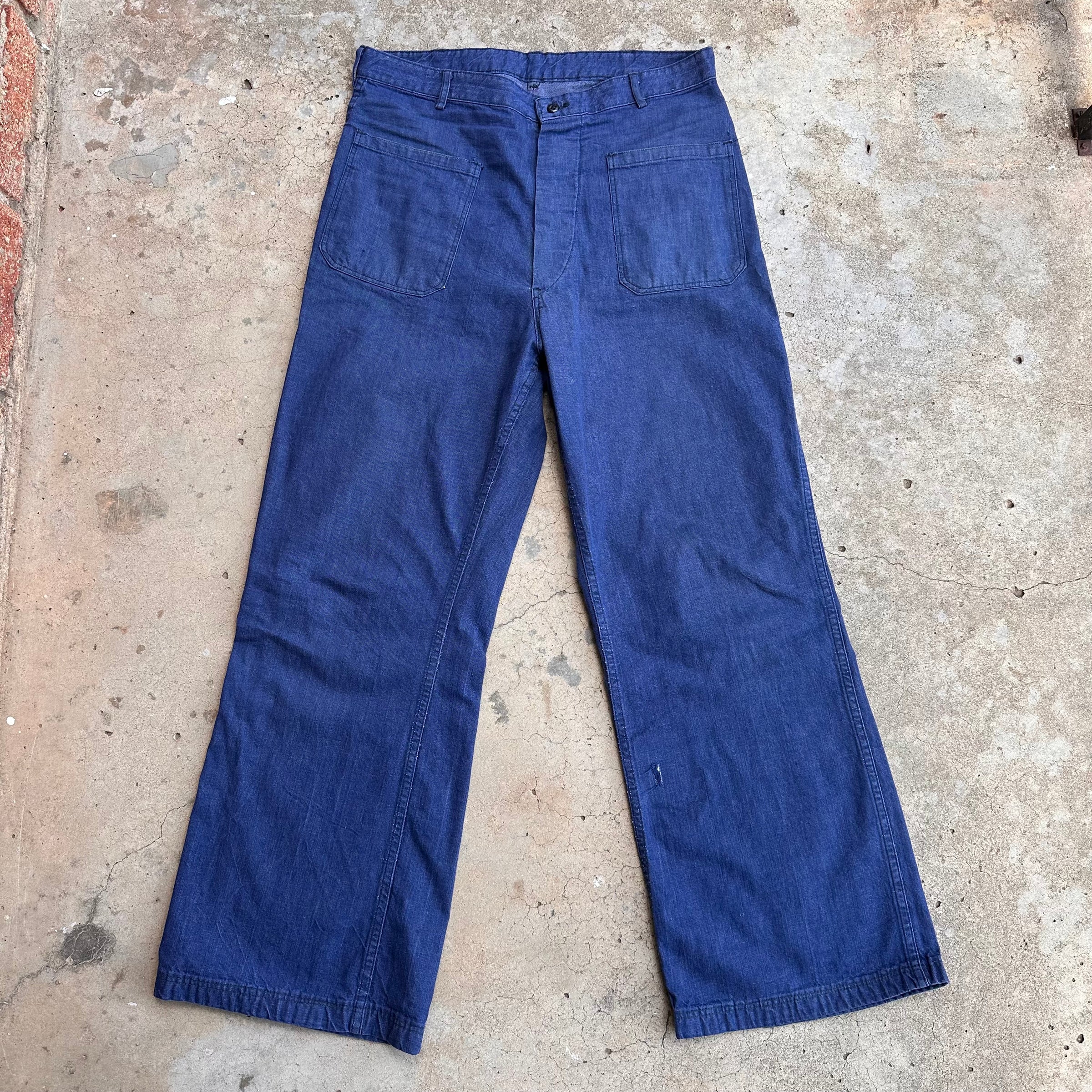 1950’s Stenciled USN Denim Trousers 34” Waist