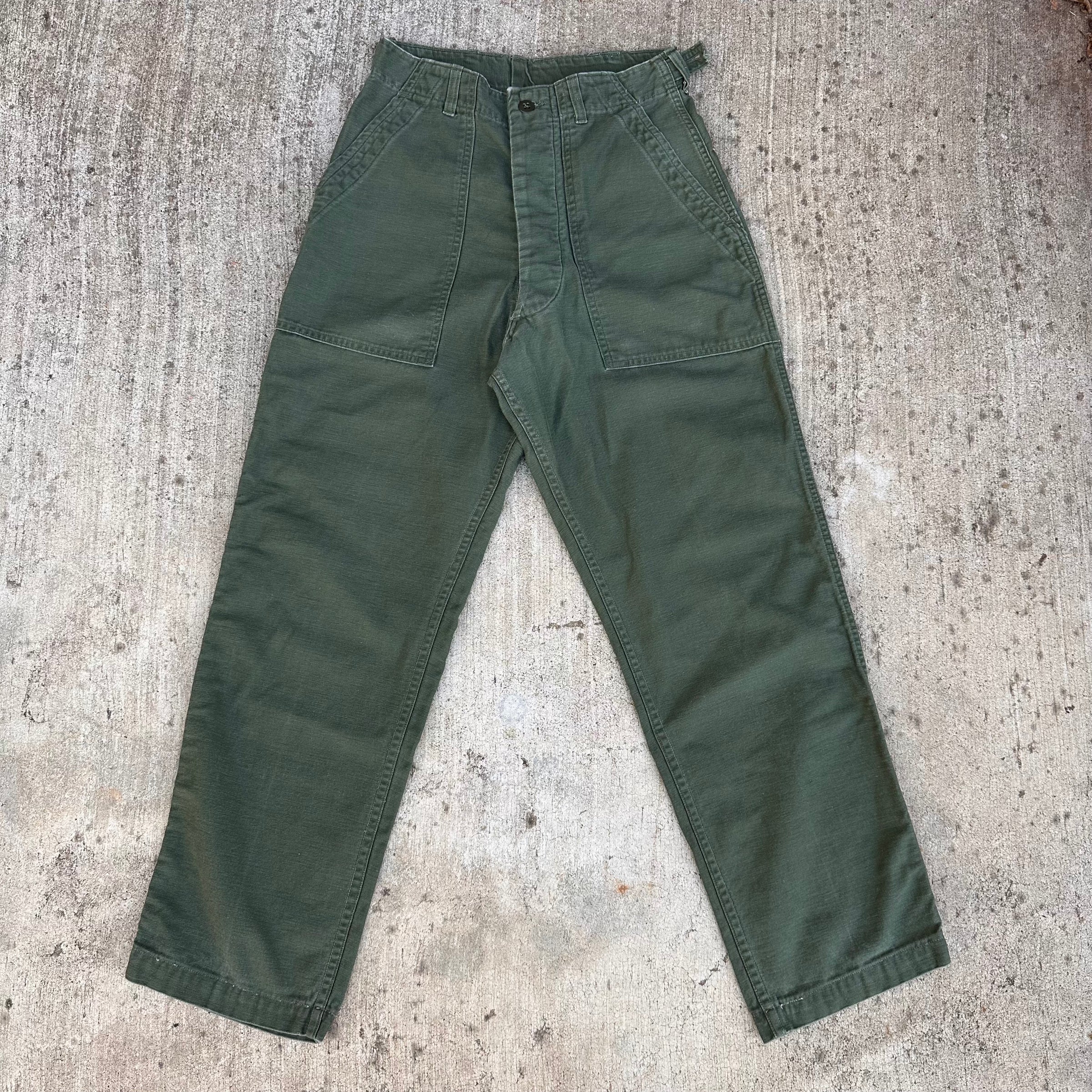 1960’s US Army First Pattern Sateen Fatigue Pants 26” - 28” x 28”