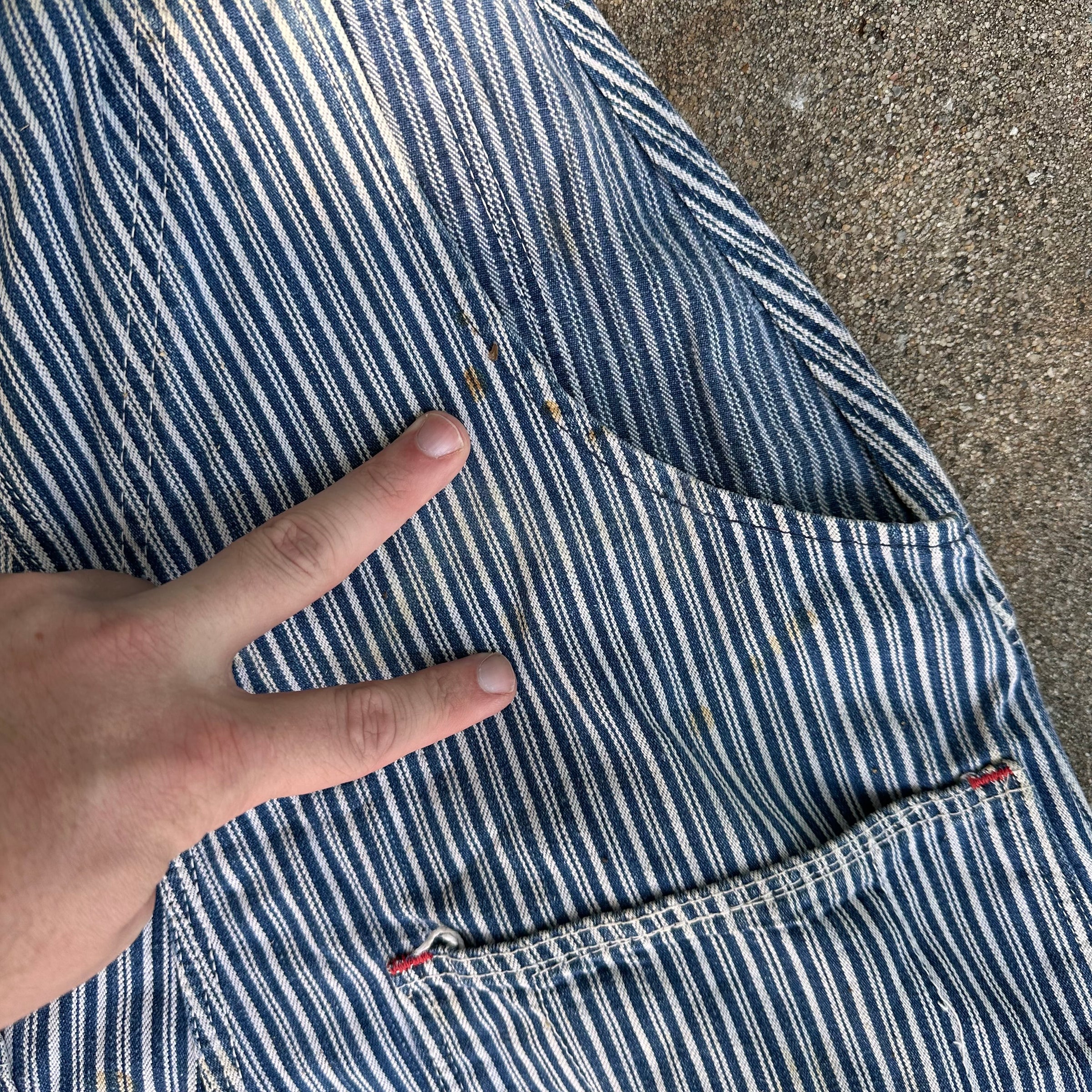 1950’s Anthony’s Buckhide Liberty Stripe Overalls 32” x 30”