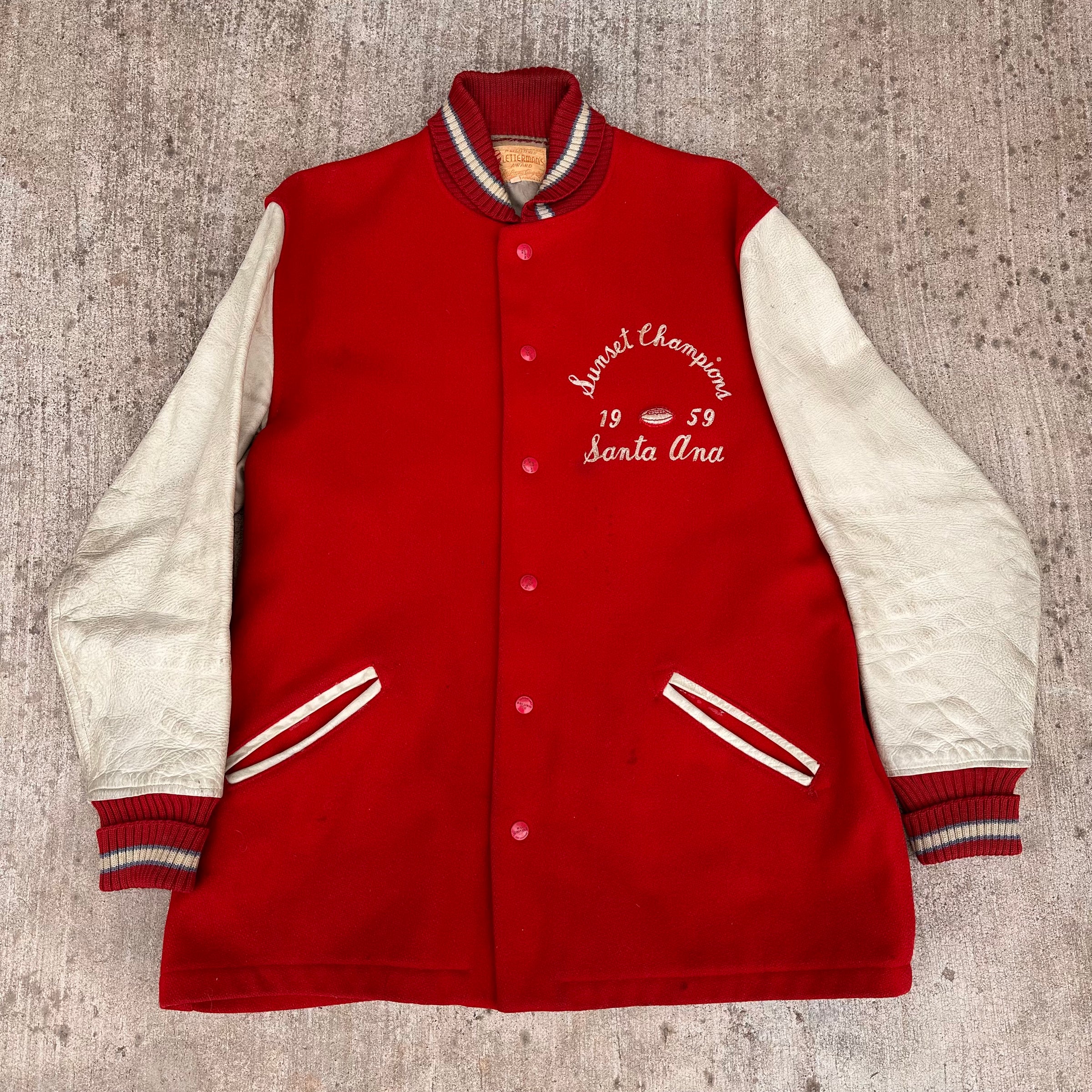 1950’s Santa Ana Football Pharoah Style Wool Varsity Jacket Size 44