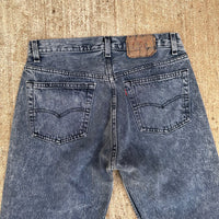 1980’s Black Acid Wash Levi’s 501 Denim Jeans 30” x 30”