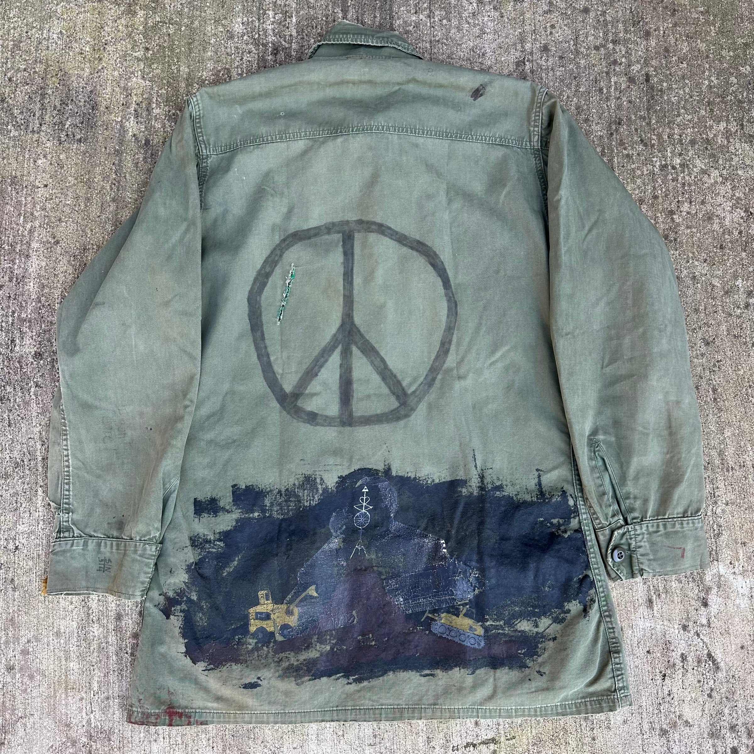 1960’s Painted Poplin Jungle Jacket 22” Chest