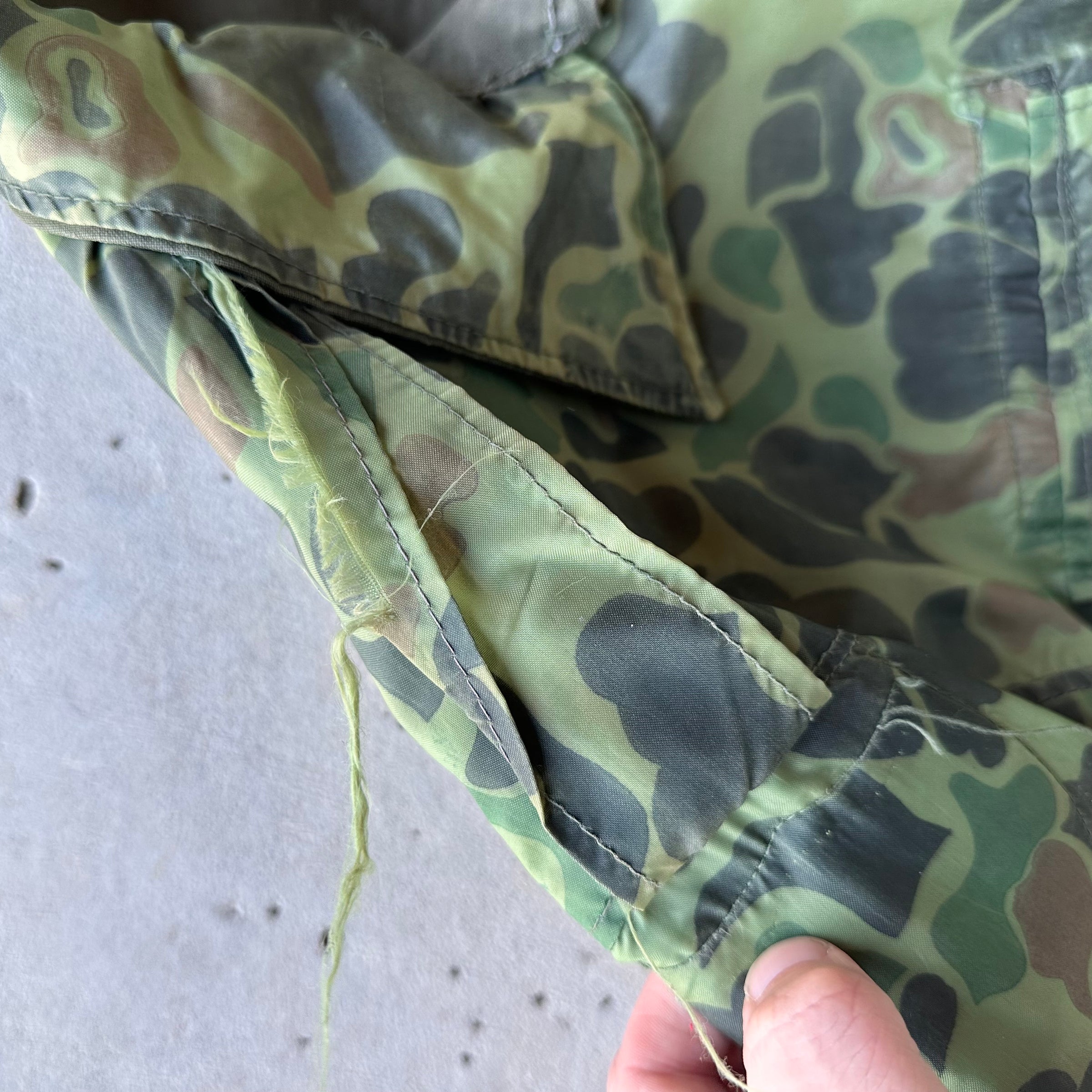 1960’s Tailor Made Reversible Korean Frogskin Camo Jacket Large