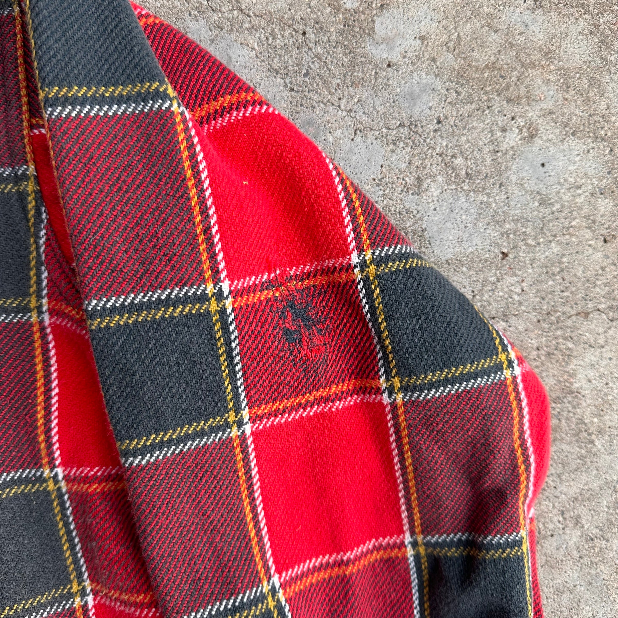 1960’s Sears Cotton Plaid Flannel Shirt 24” Chest