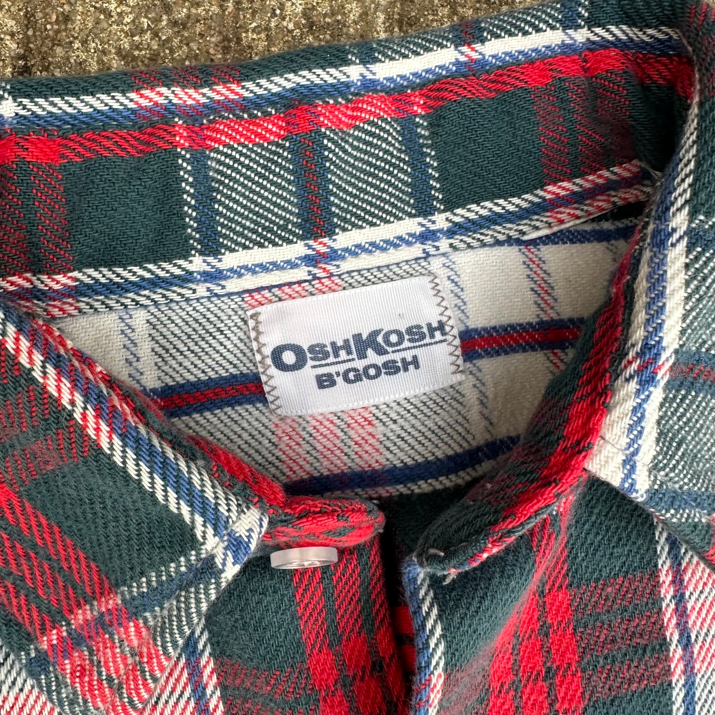 1970’s OshKosh Plaid Cotton Flannel Shirt Large