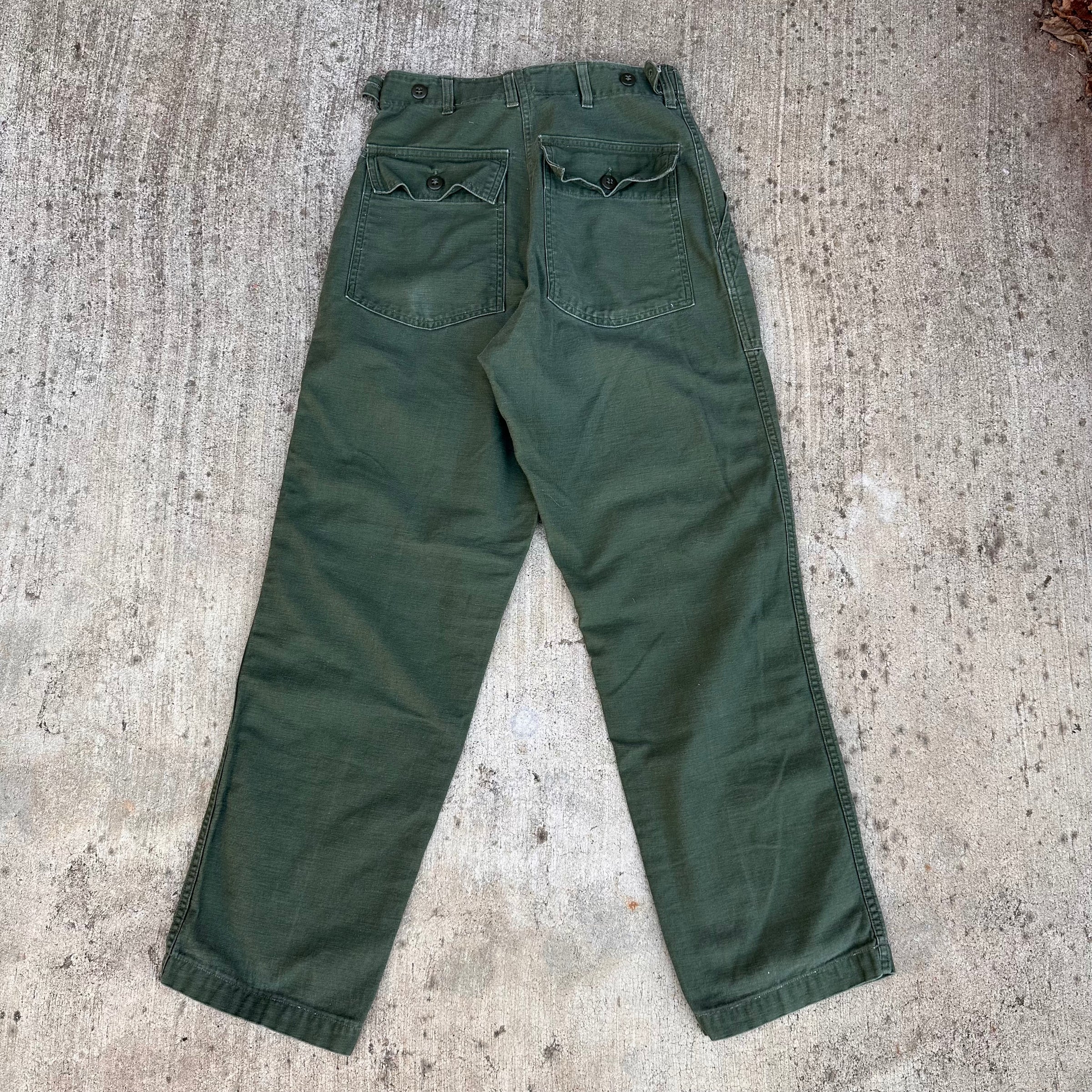 1960’s US Army First Pattern Sateen Fatigue Pants 26” - 28” x 28”