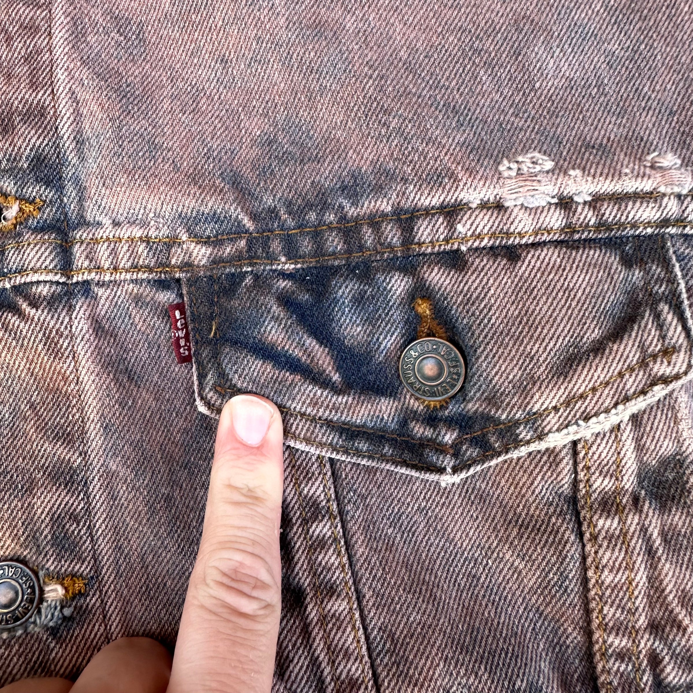 1980’s Overdyed Levi’s Denim Trucker Jacket 23” Chest