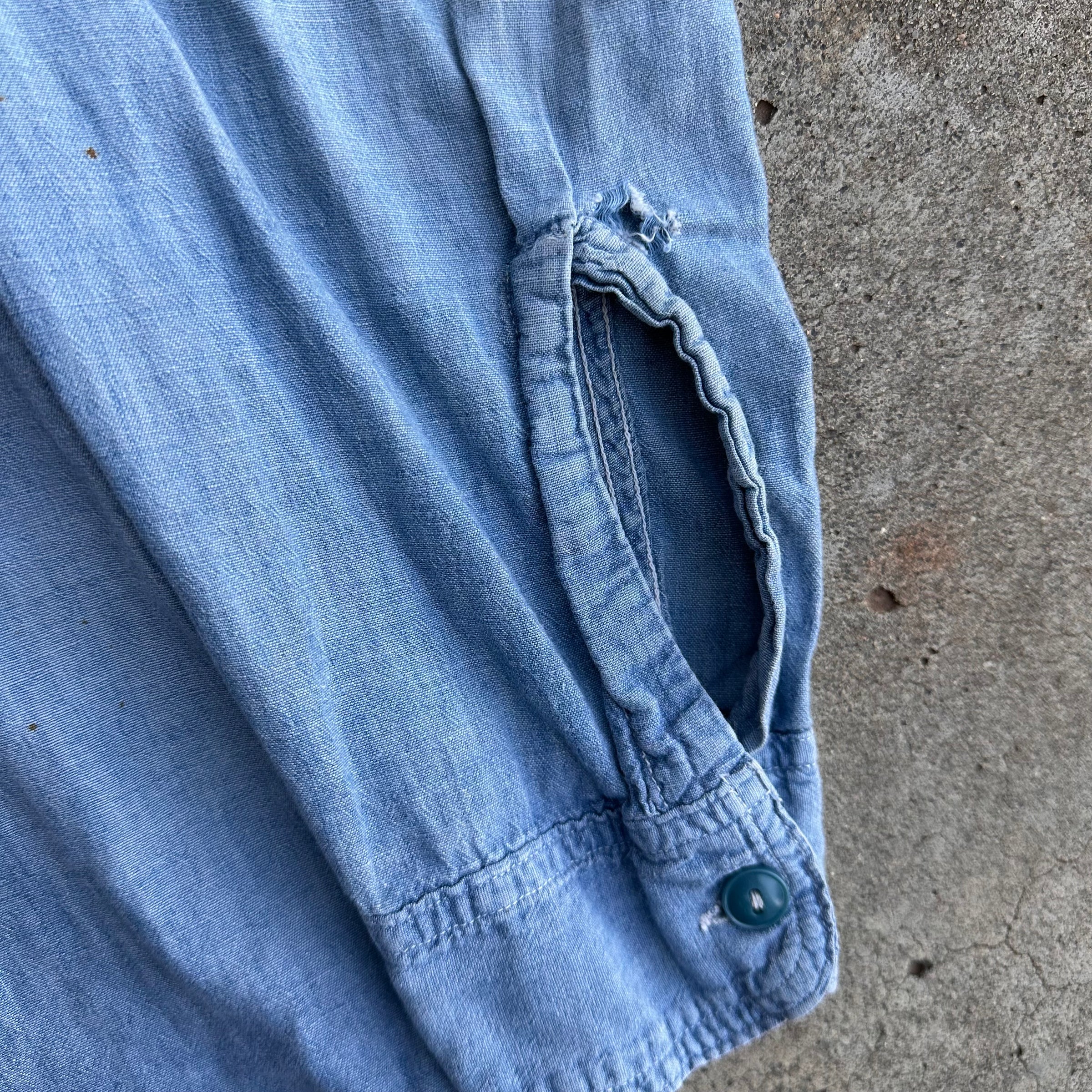 1950’s Korean War USN Stenciled Chambray Work Shirt