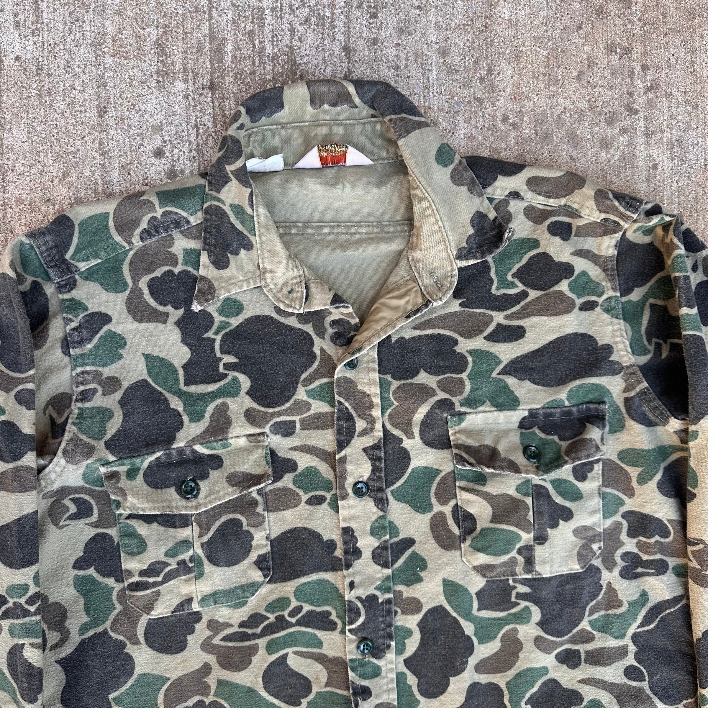 1970’s/80’s Cabelas Hunting Camo Brushed Cotton Flannel Shirt XL