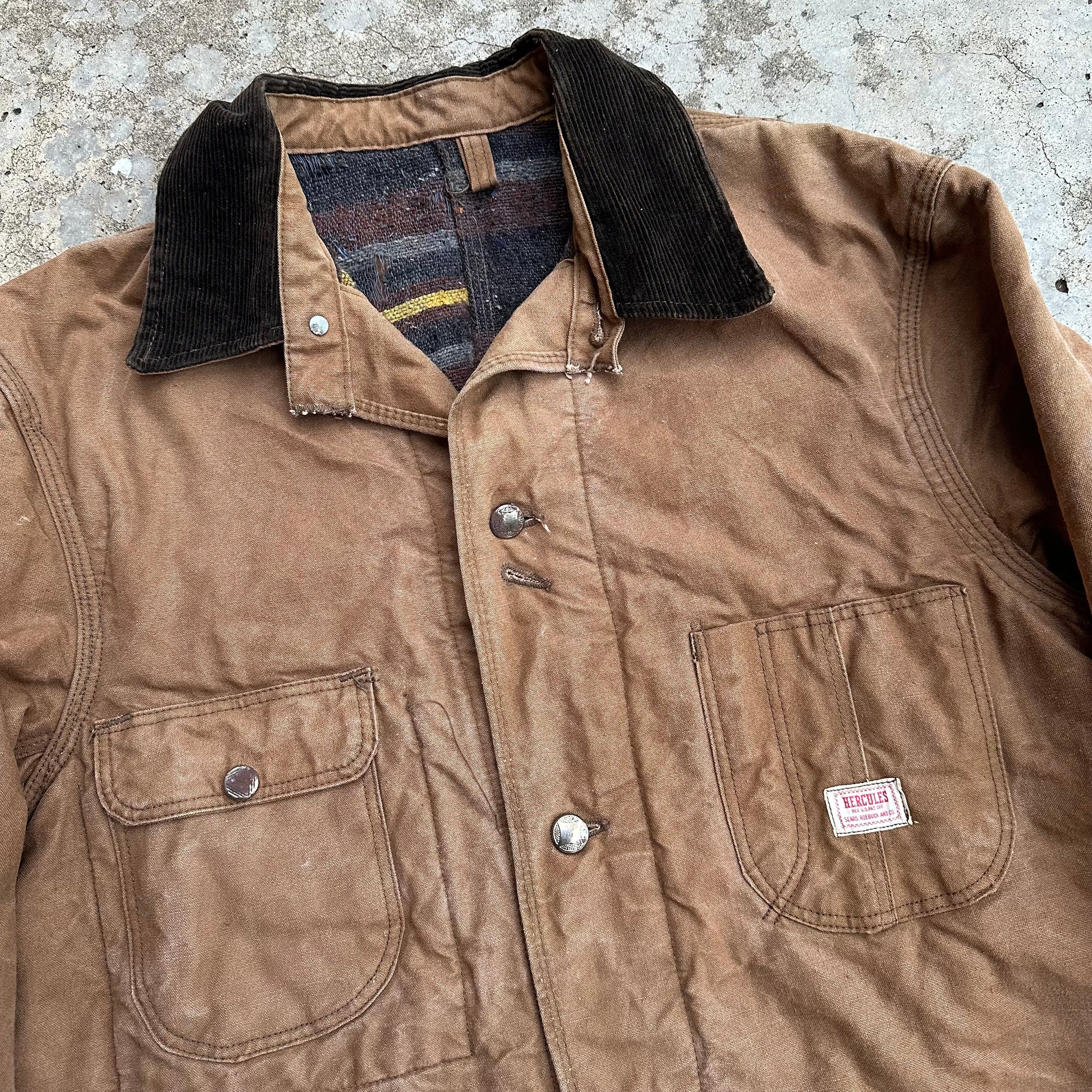 1950’s/60’s Hercules Blanket Lined Duck Canvas Chore Coat 24” Chest