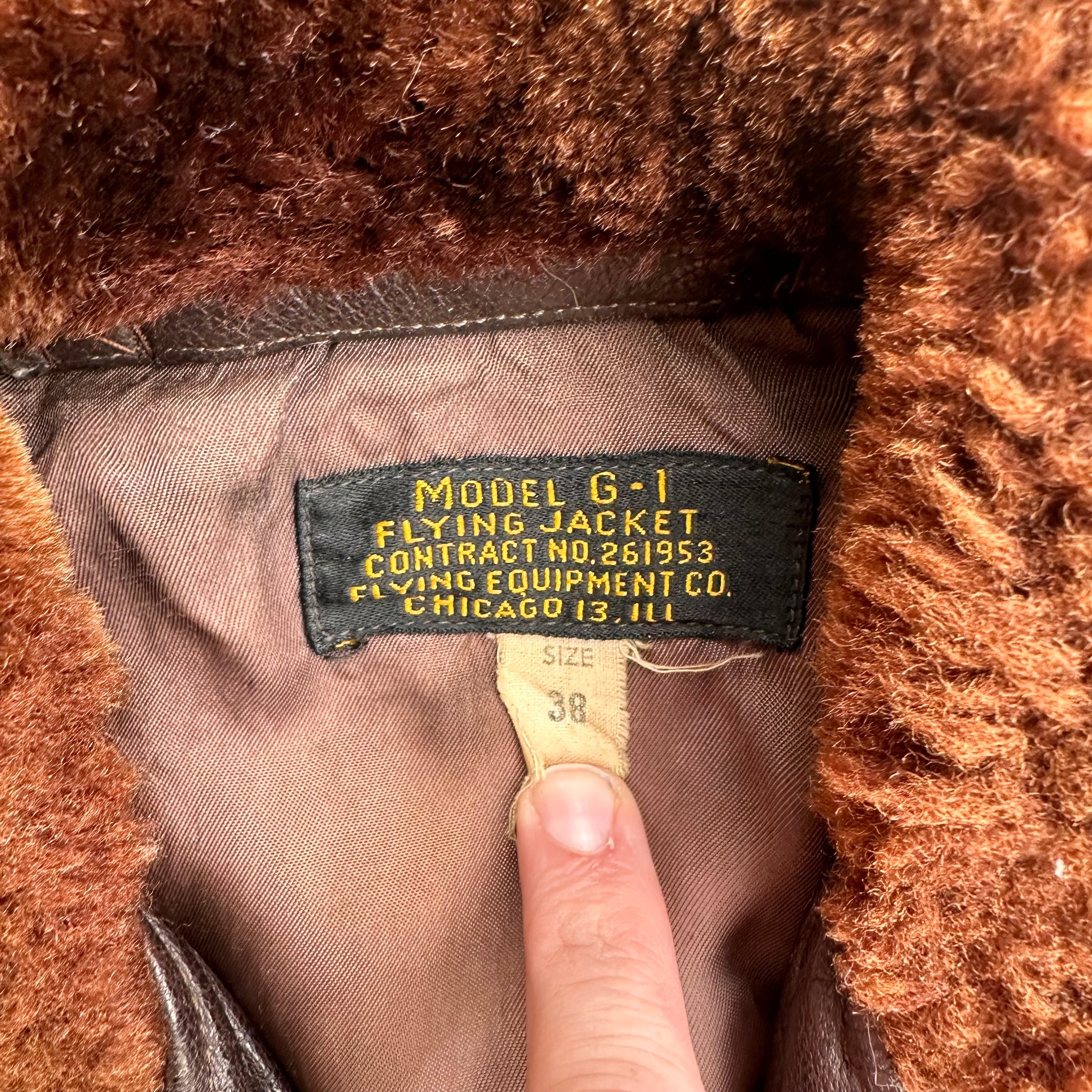 1950’s Flying Equipment Co G-1 Flight Jacket Size 38