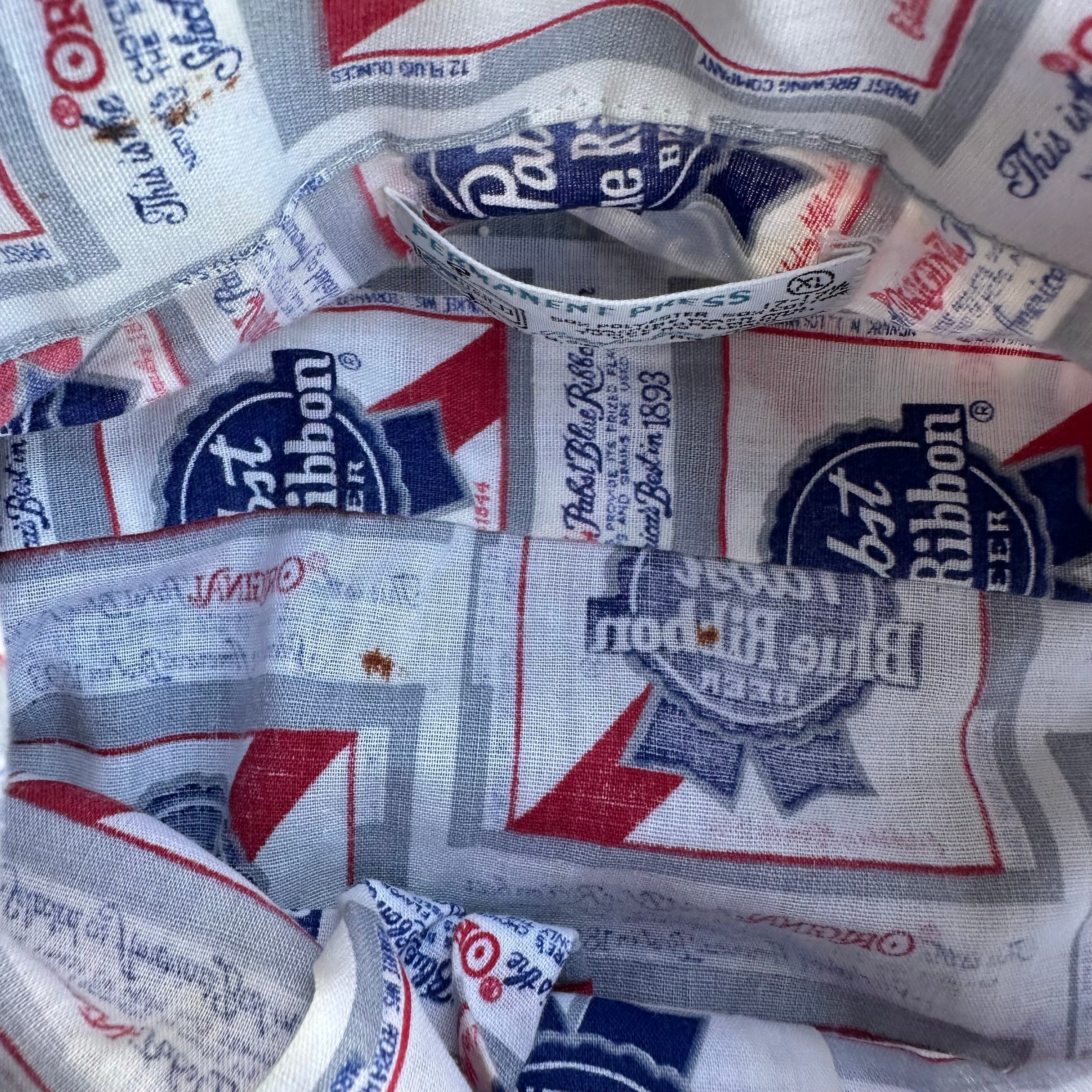 1970’s PBR Beer Print Short Sleeve Shirt XL