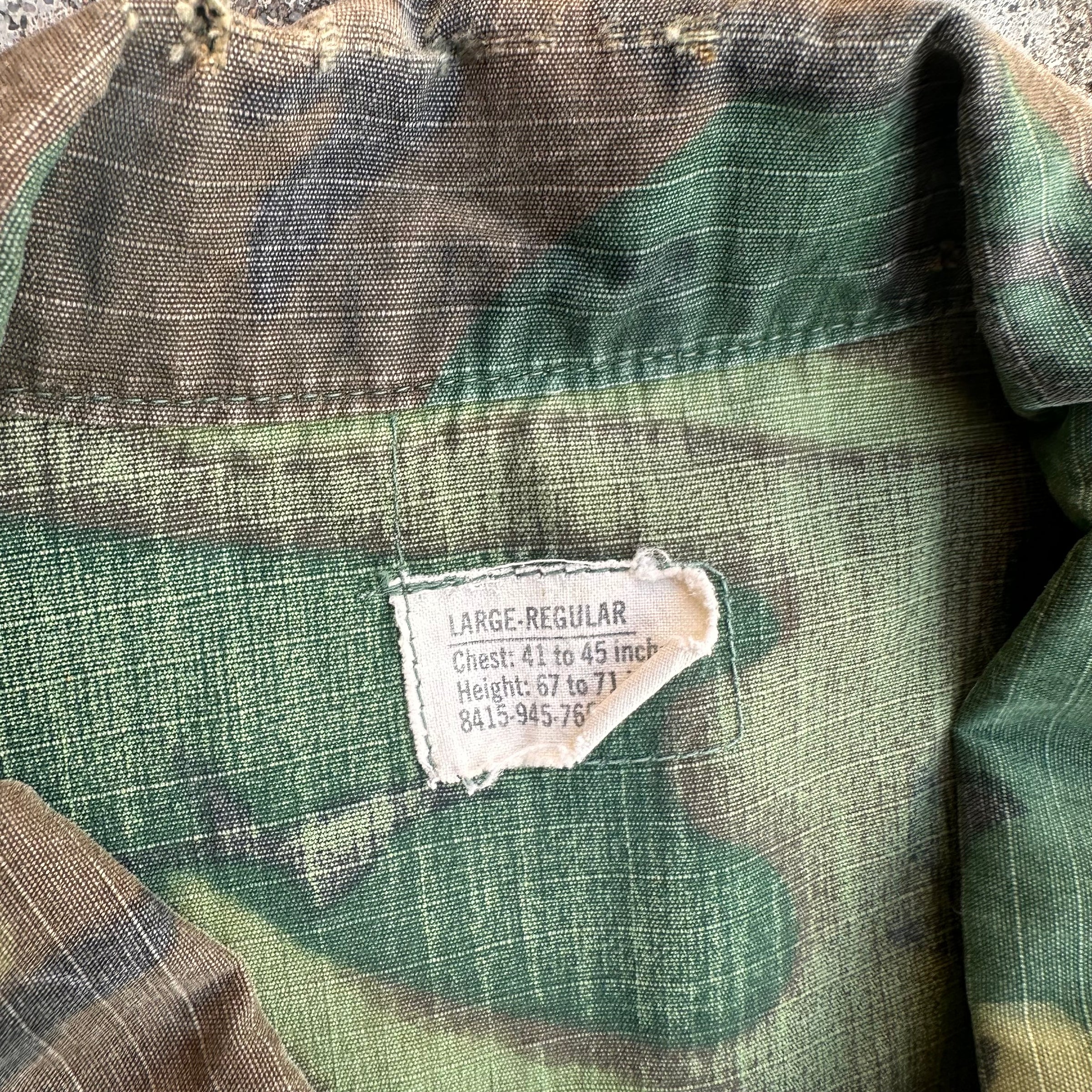1960’s Vietnam War ERDL Camo Jungle Jacket Large Regular