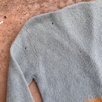 1960’s Light Blue Striped Mohair Cardigan Sweater Medium