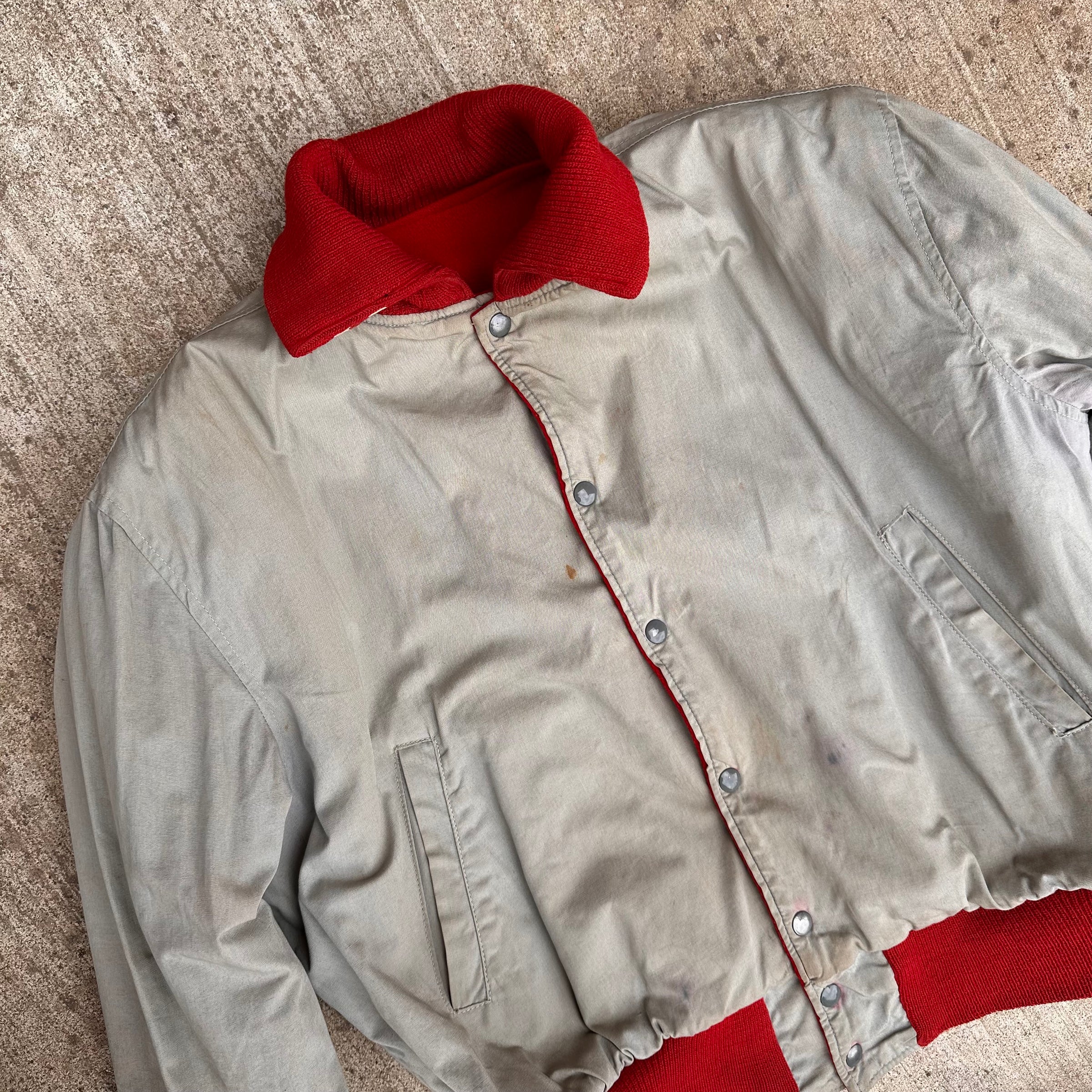 1960’s Hatchers Bulldog Patched Reversible Wool Varsity Jacket 25” Chest