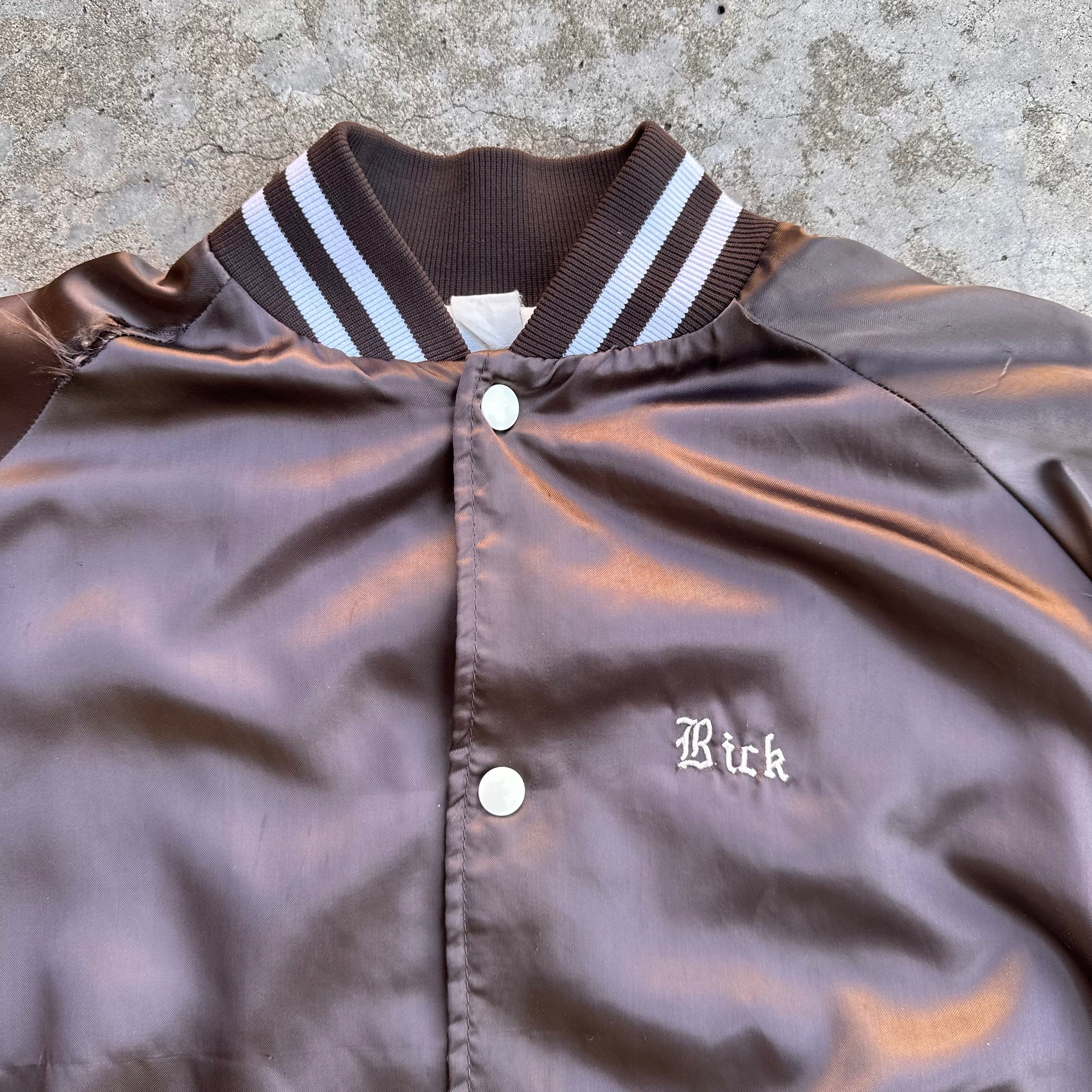 1980’s JR Stables Embroidered Satin Bomber Jacket Large