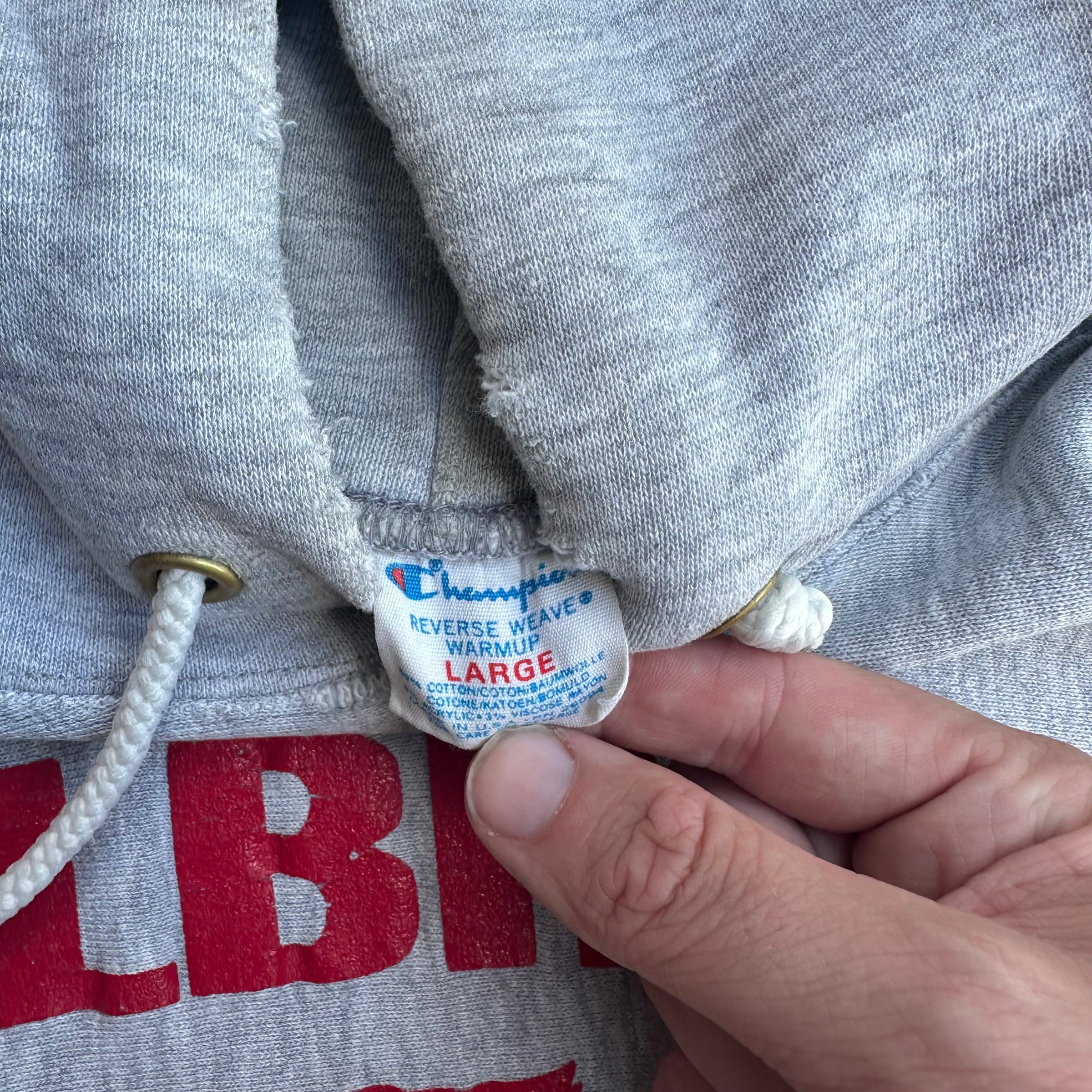 1980’s Champion Reverse Weave Winged Foot Hooded Sweatshirt Large