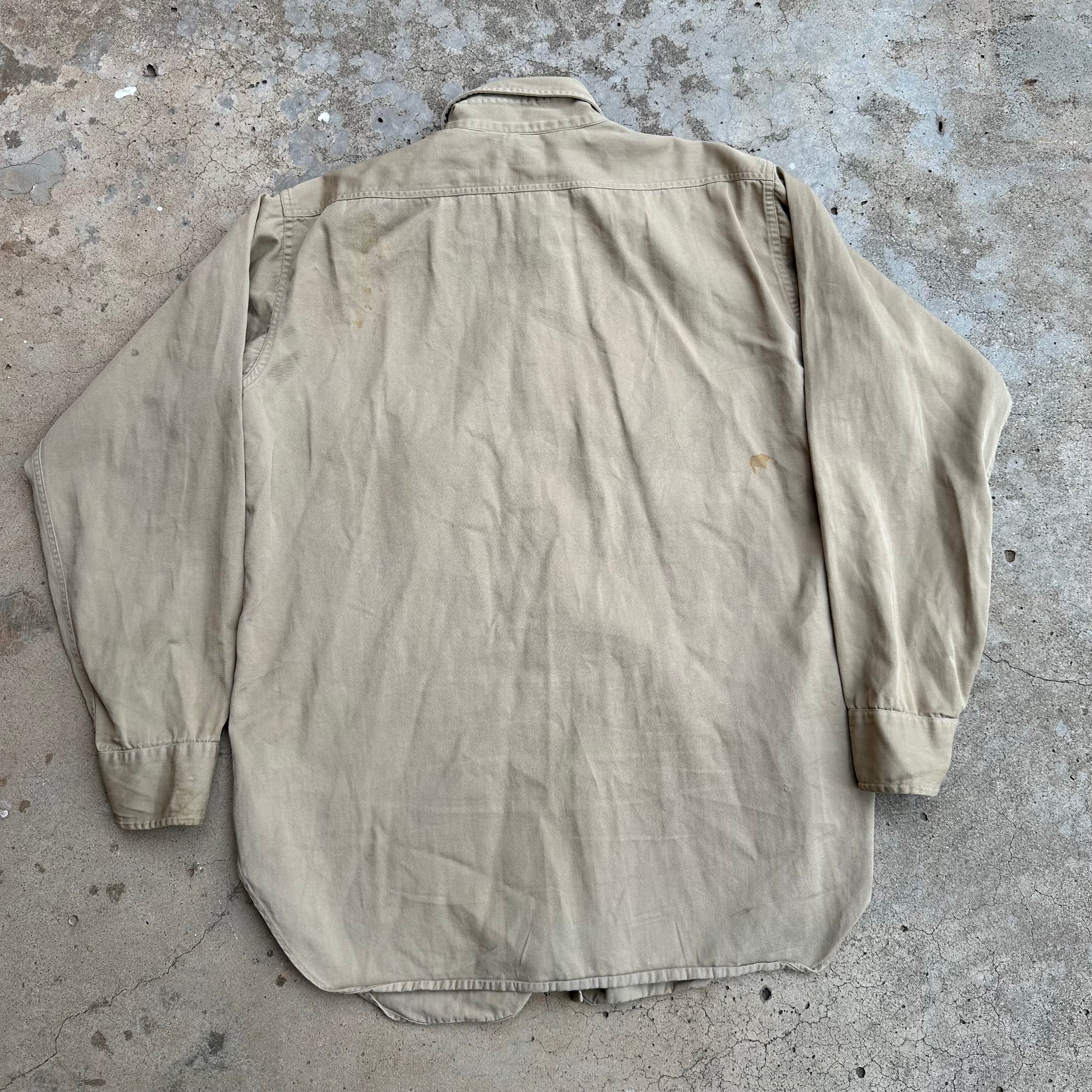 1950’s/60’s Stur-Dee Twist Twill Khaki Work Shirt Large
