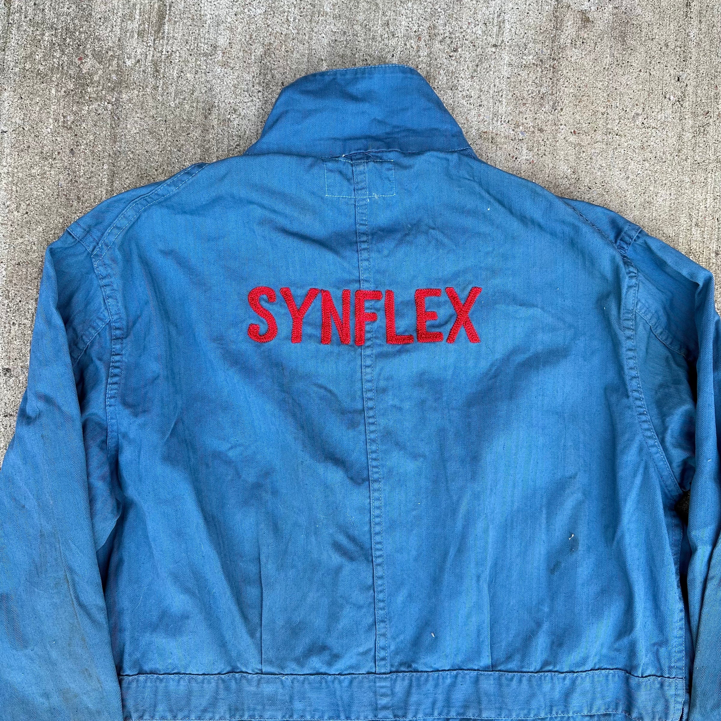 1950’s Blue HBT Chainstitched Gas Station Shop Coat Size 46