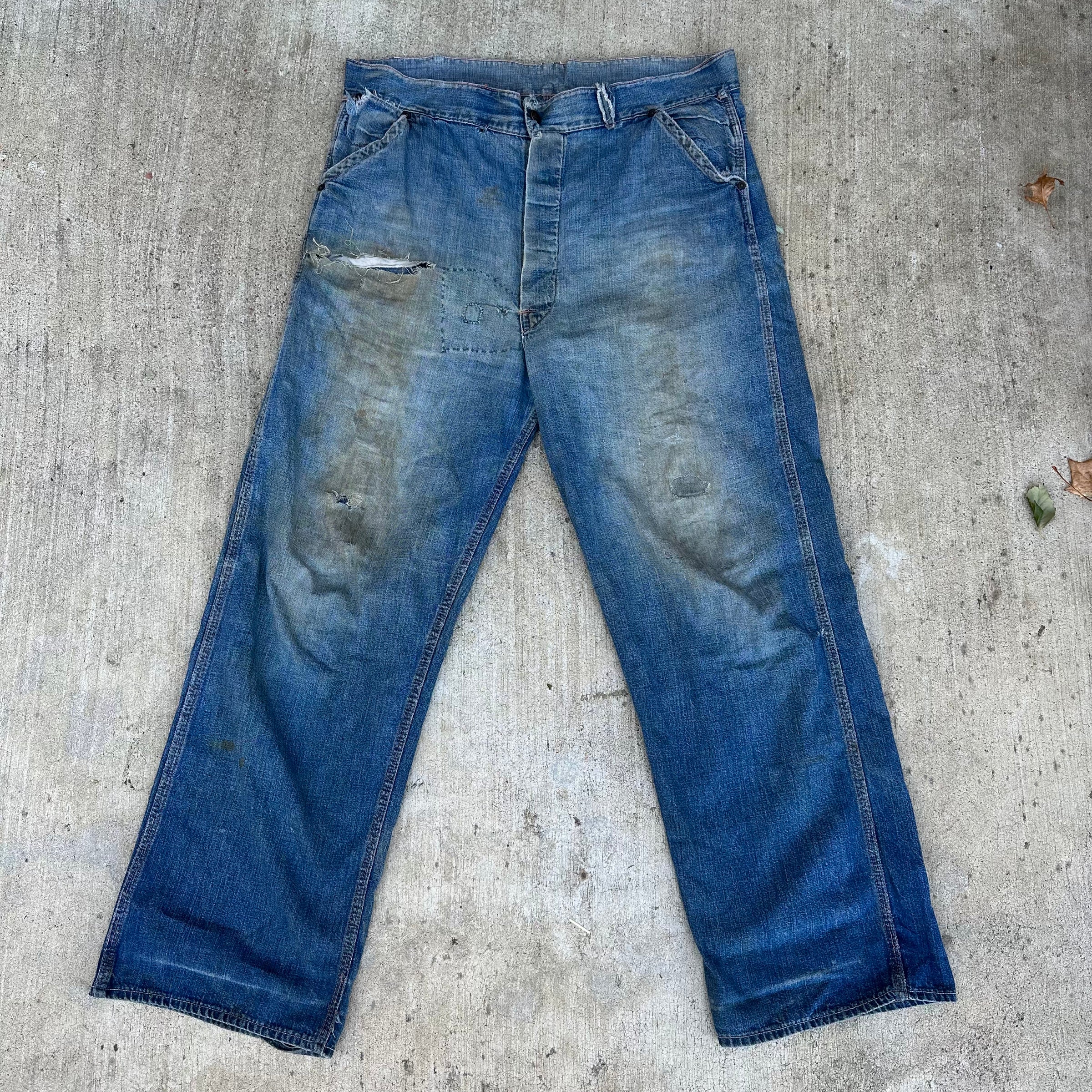 1930’s Casey Jones Buckleback Denim Jeans 39” x 30”
