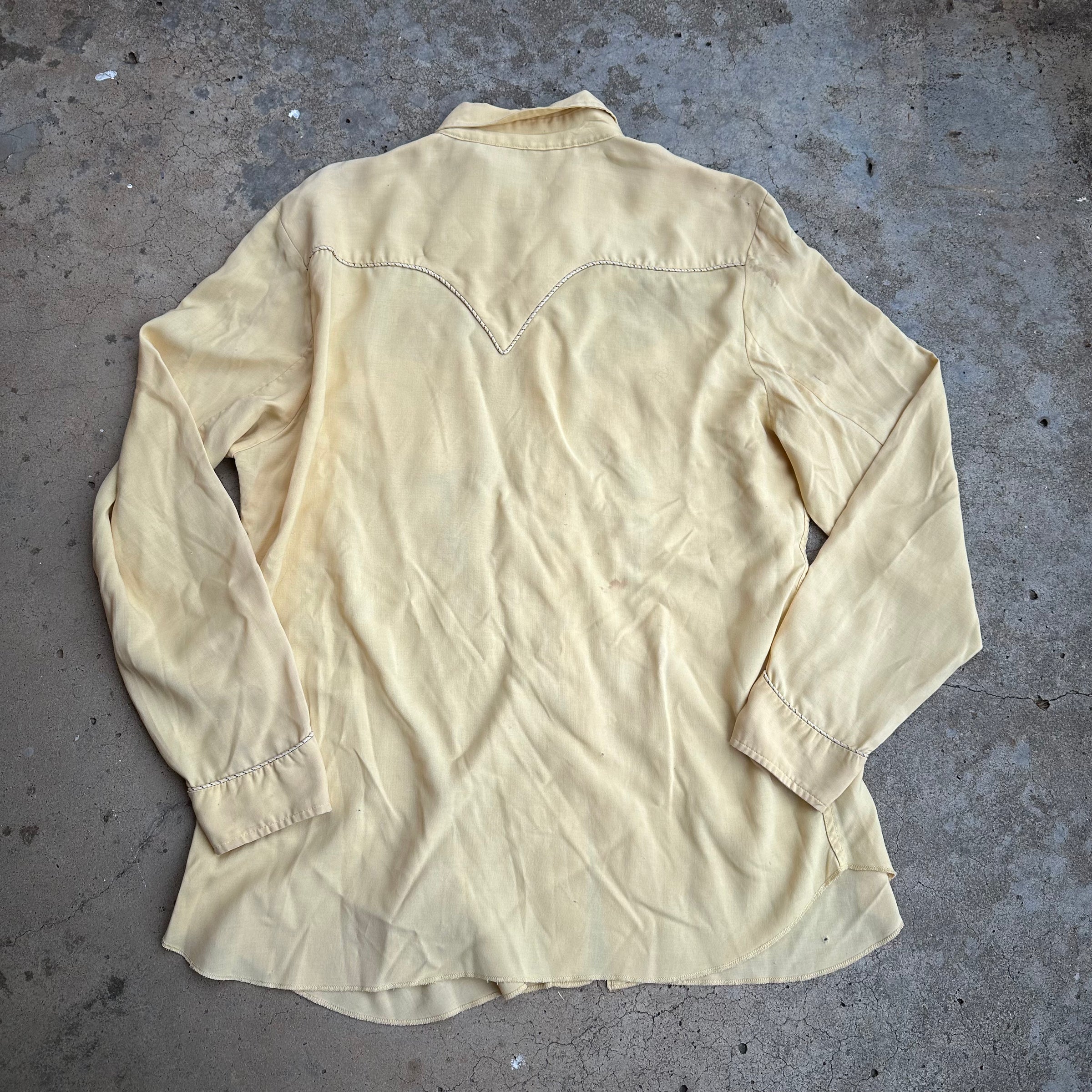 1940’s/50’s California Ranchwear Embroidered Gabardine Western Shirt Large