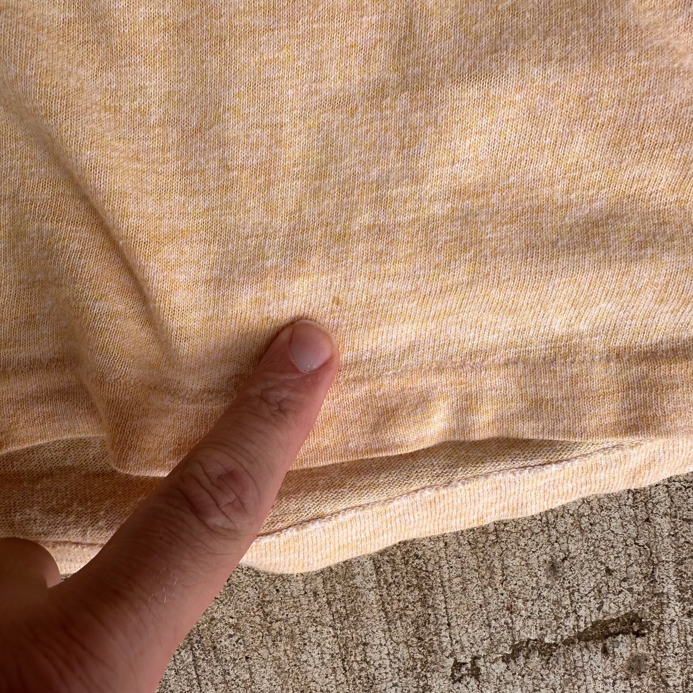 1960’s Da-Mil Varsity Heather Yellow Ringer T-Shirt Medium