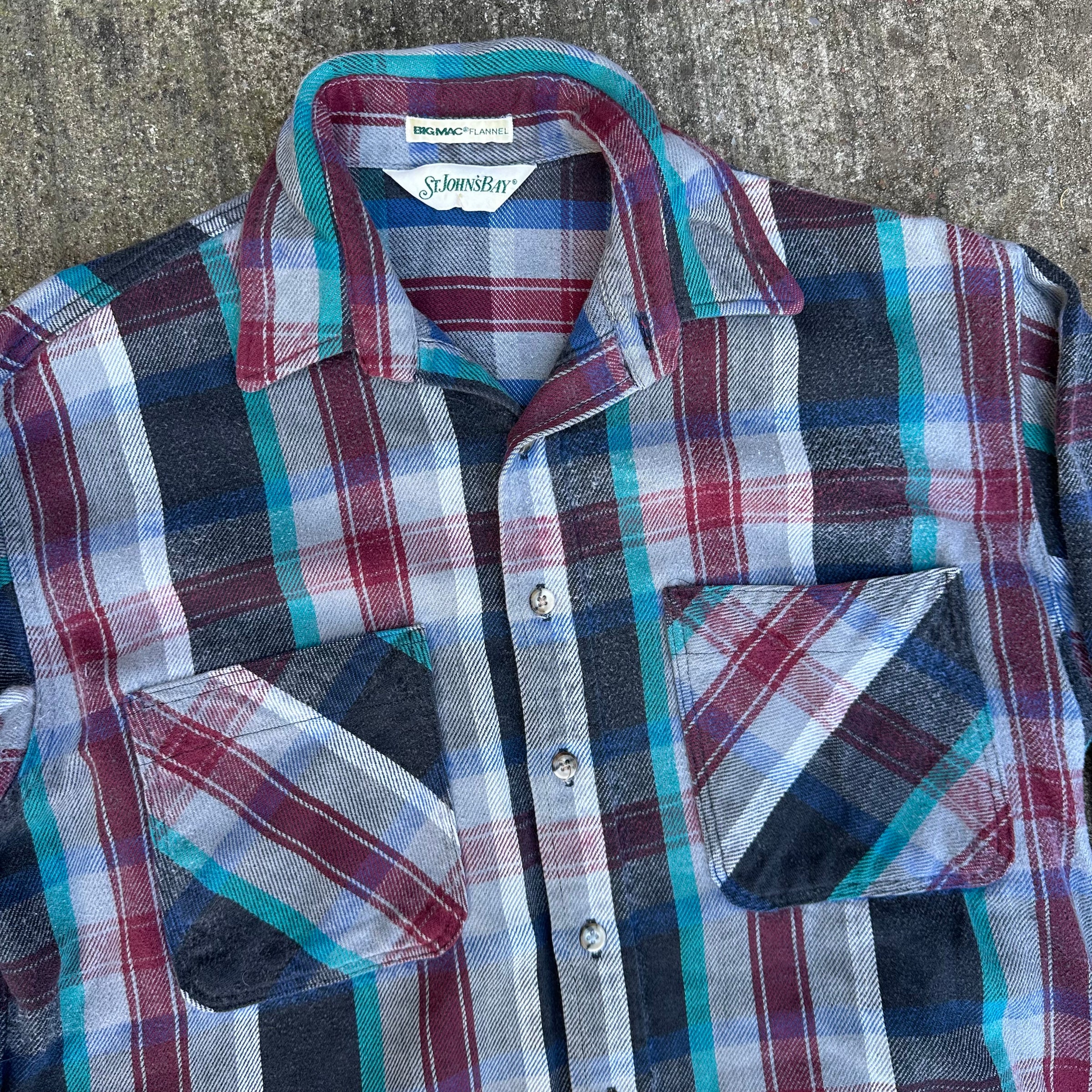 1980’s Big Mac St John’s Bay Plaid Cotton Flannel Shirt XL