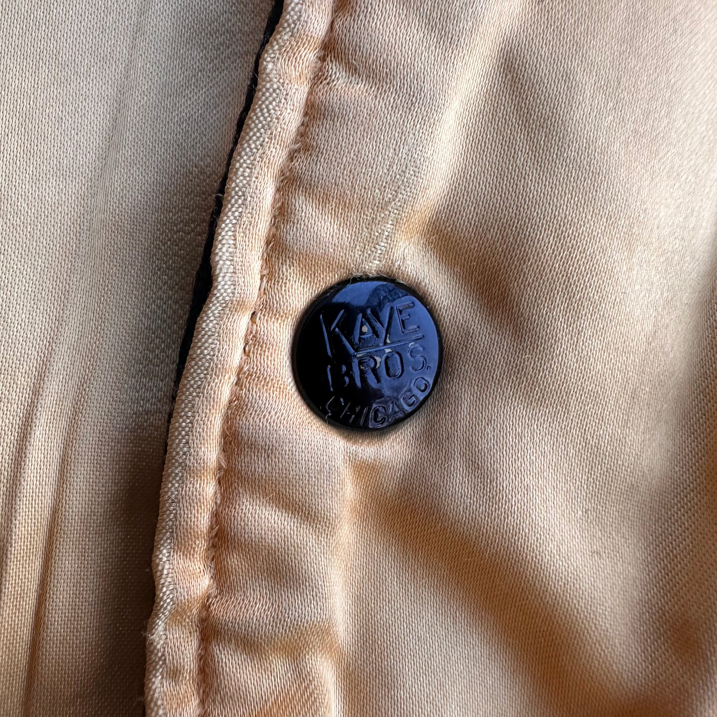 1950’s Black and Yellow Reversible Wool/Satin Varsity Jacket Large