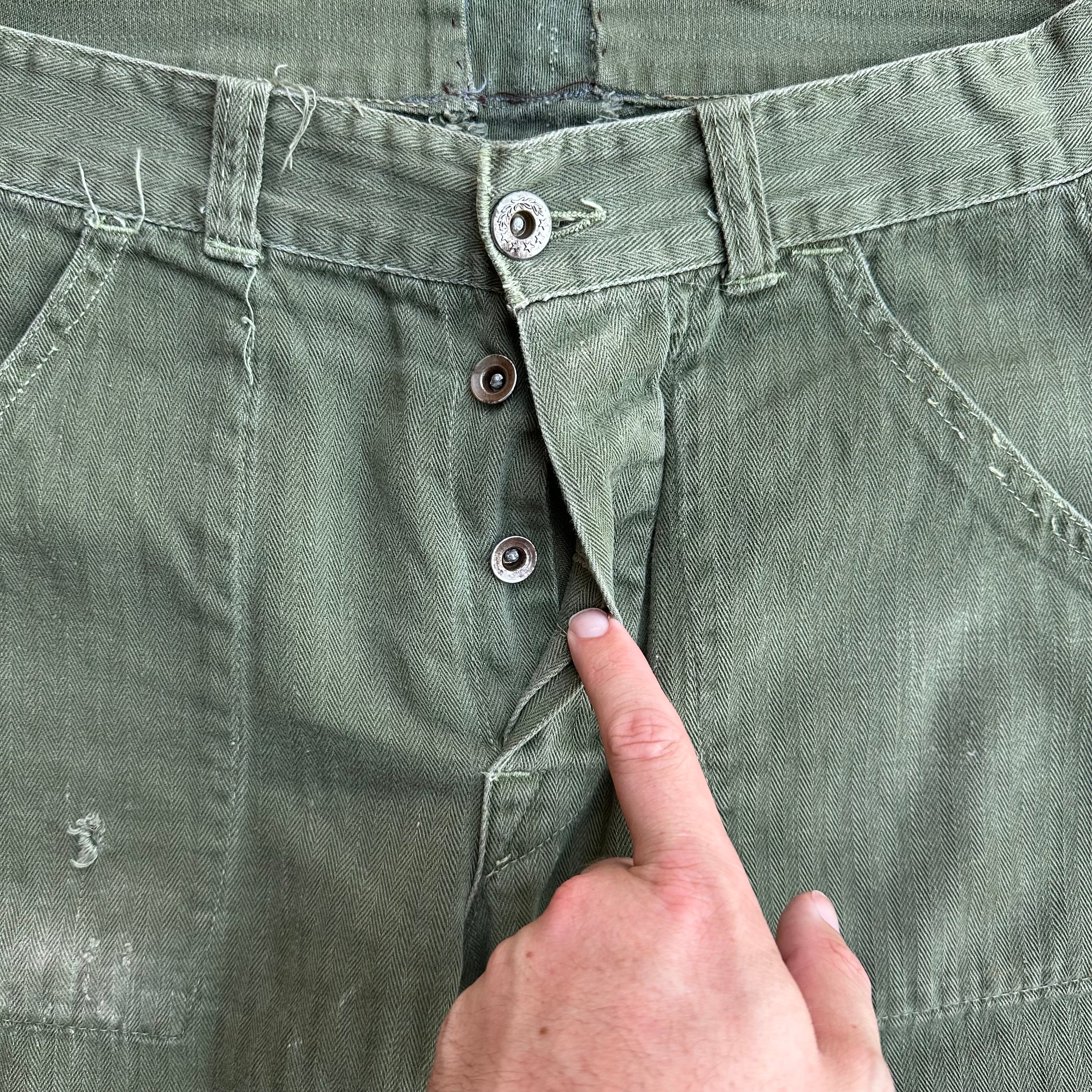 1940’s/50’s HBT Fatigue Pants 29” Waist