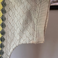 1950’s Rockabilly Style Diamond Loose Knit Short Sleeve Sweater Medium