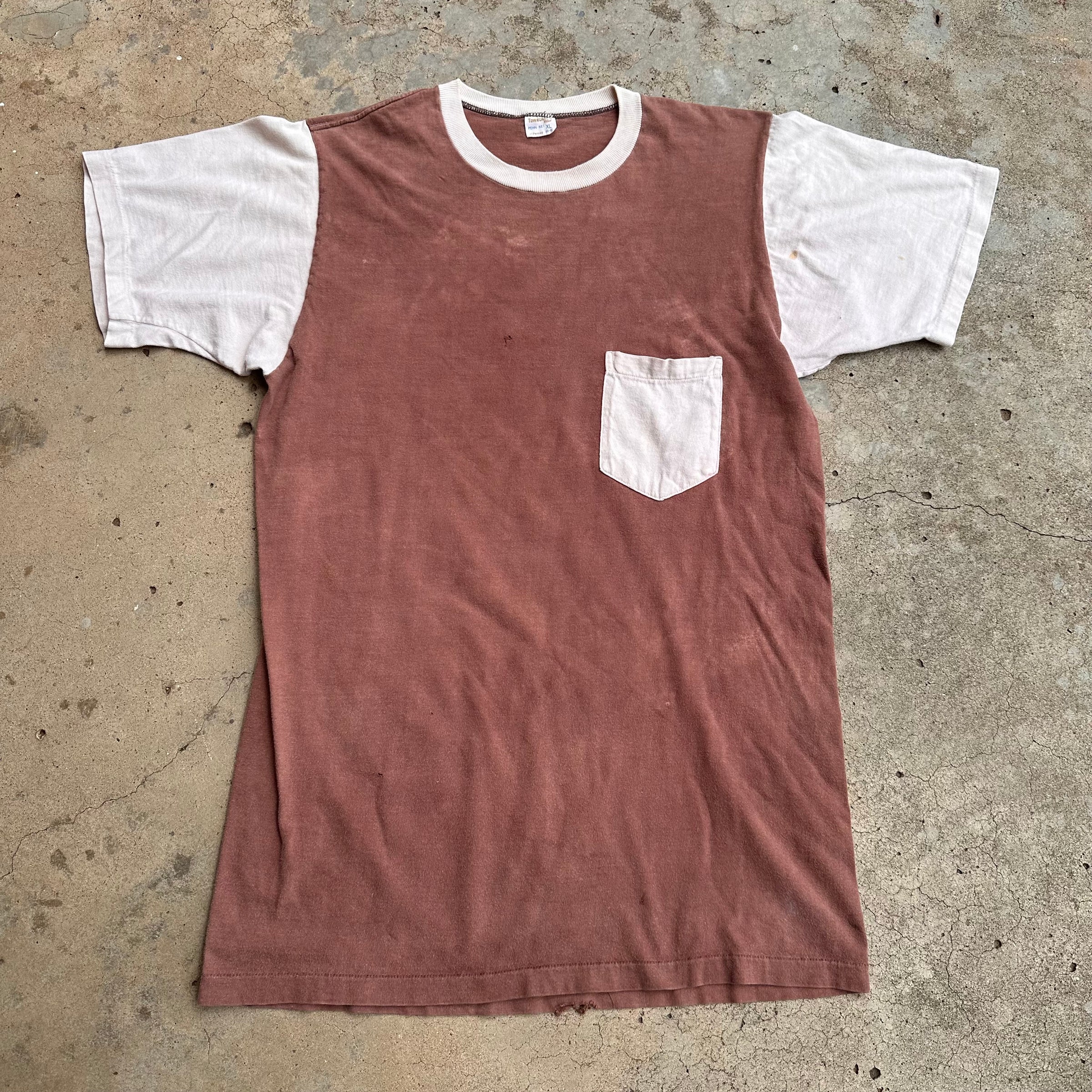 1970’s Sun-Faded Two-Tone Penney’s Pocket T-Shirt Medium