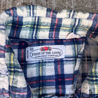 1970’s Fruit of the Loom Printed Plaid Flannel Shirt 23” Chest