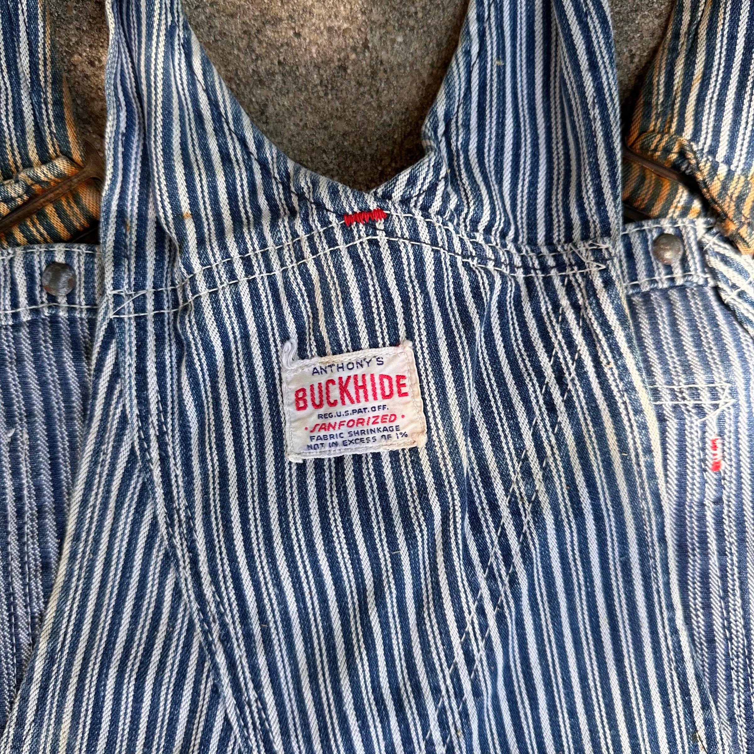 1950’s Anthony’s Buckhide Liberty Stripe Overalls 32” x 30”