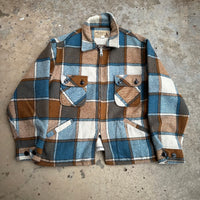 1950’s Mackinaw Woolens Plaid Wool CPO Flannel Jacket M/L
