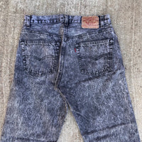 1980’s Levi’s 501 Black Acid Wash Jeans 30” Waist