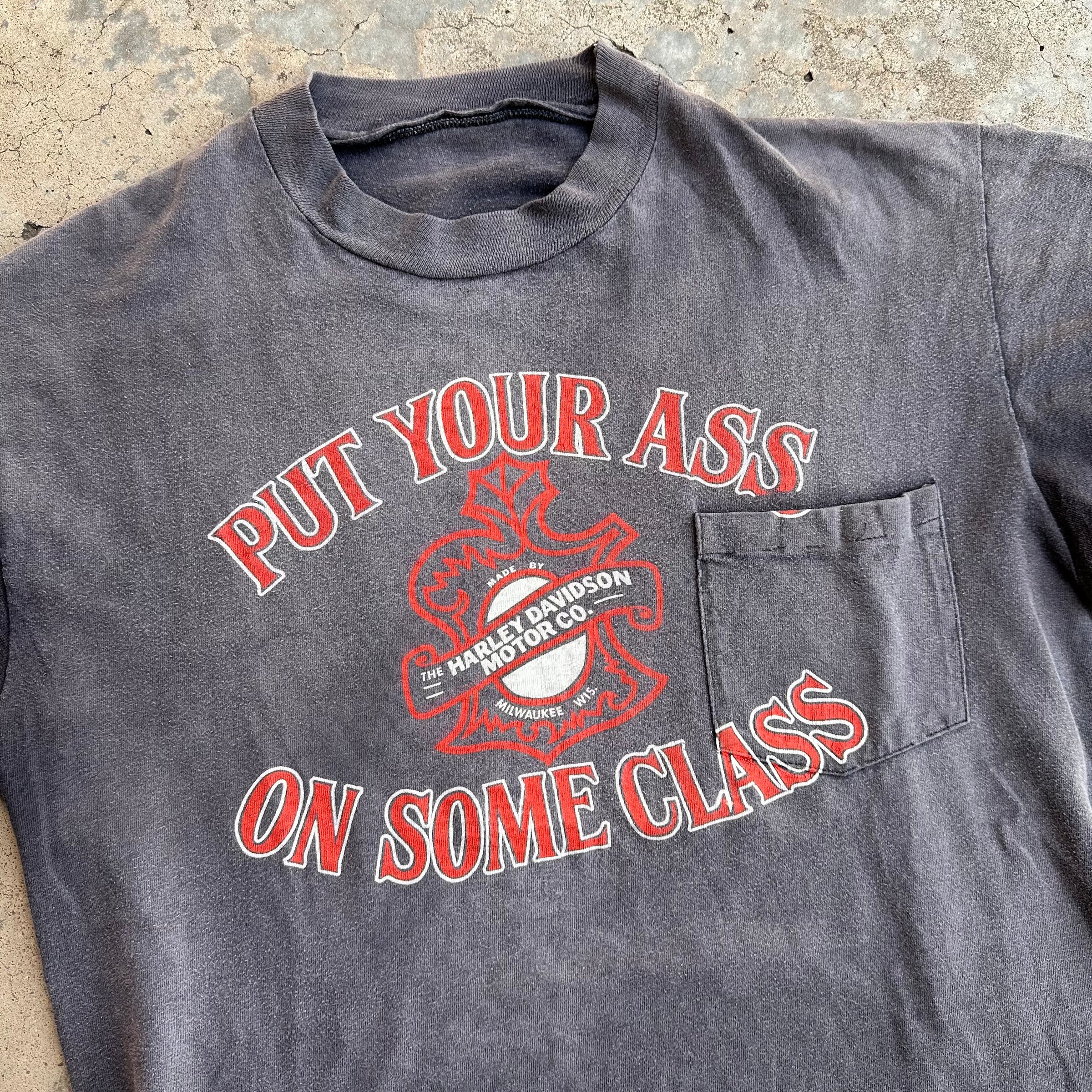1970’s/80’s “Put Your Ass On Some Class” Harley Davidson T-Shirt Large