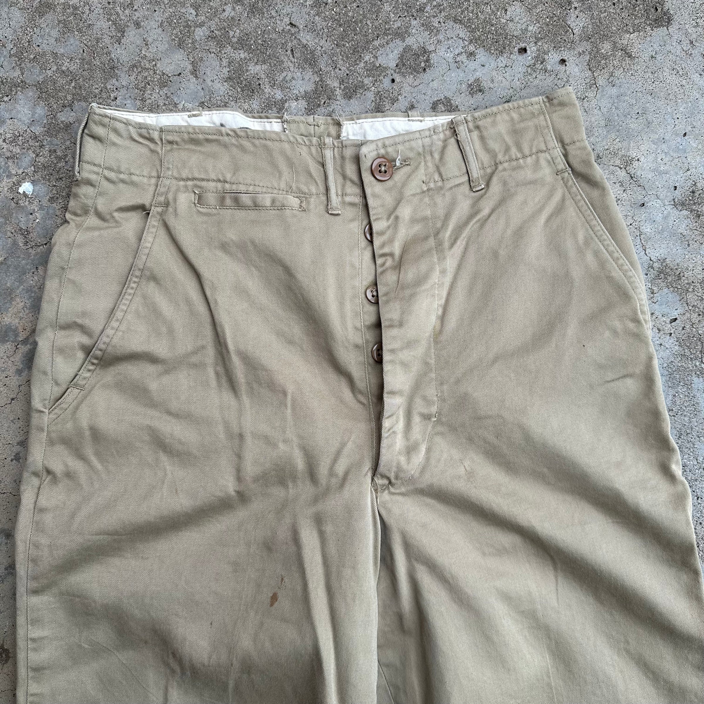 1940’s WWII US Army M-45 Khaki Pants 30” Waist