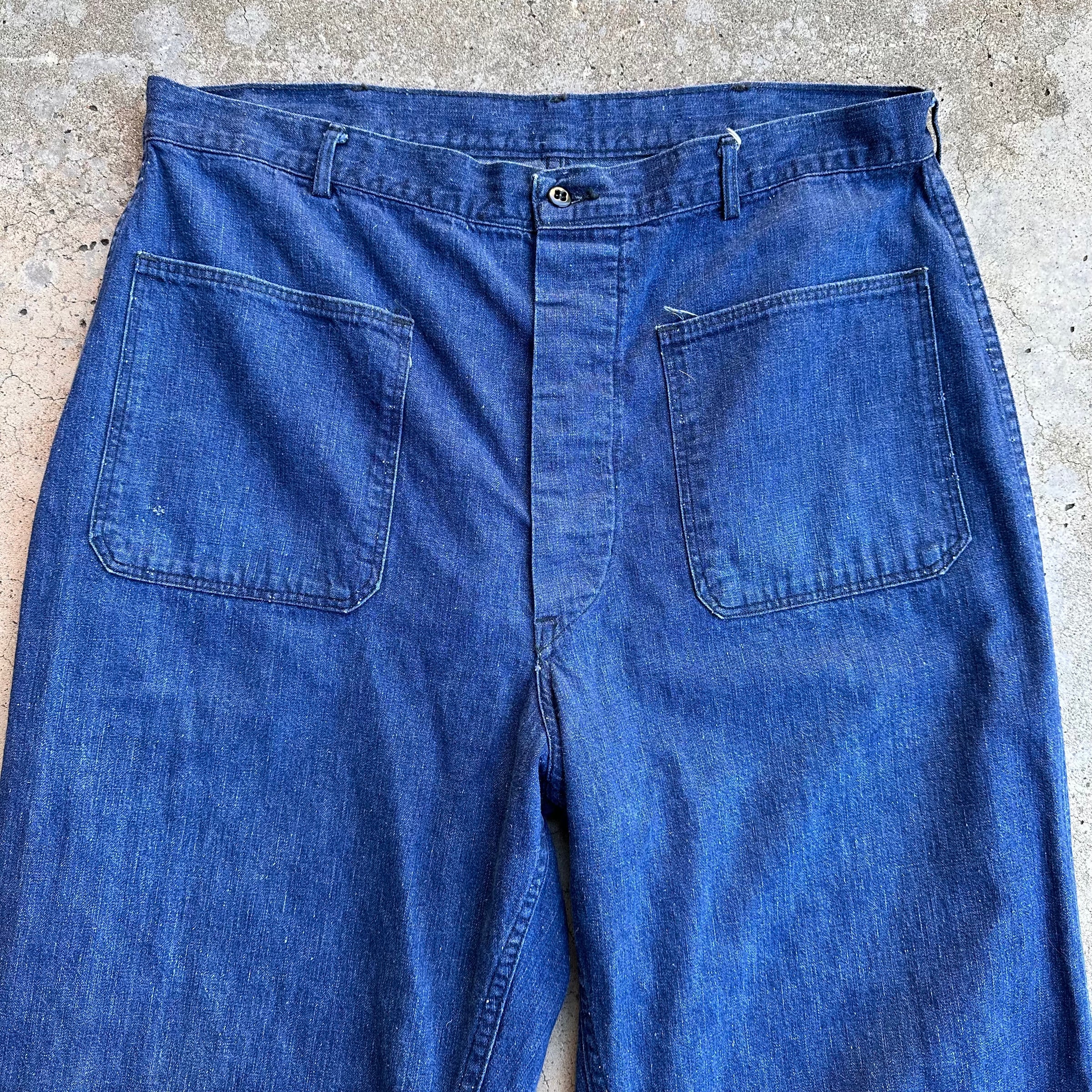1940’s/50’s US Navy Denim Trousers 36” x 31”