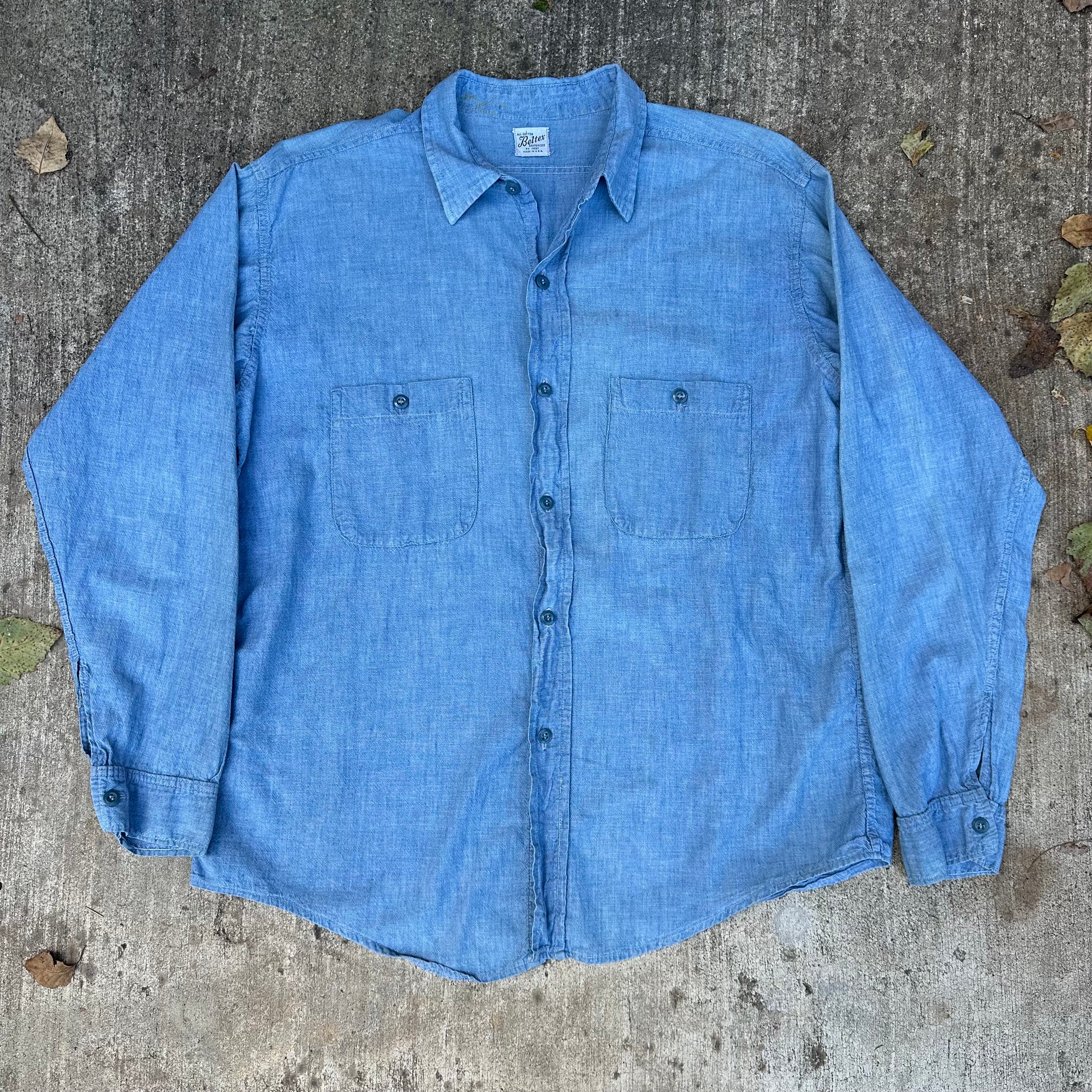 1950’s Beltex Chambray Work Shirt Large