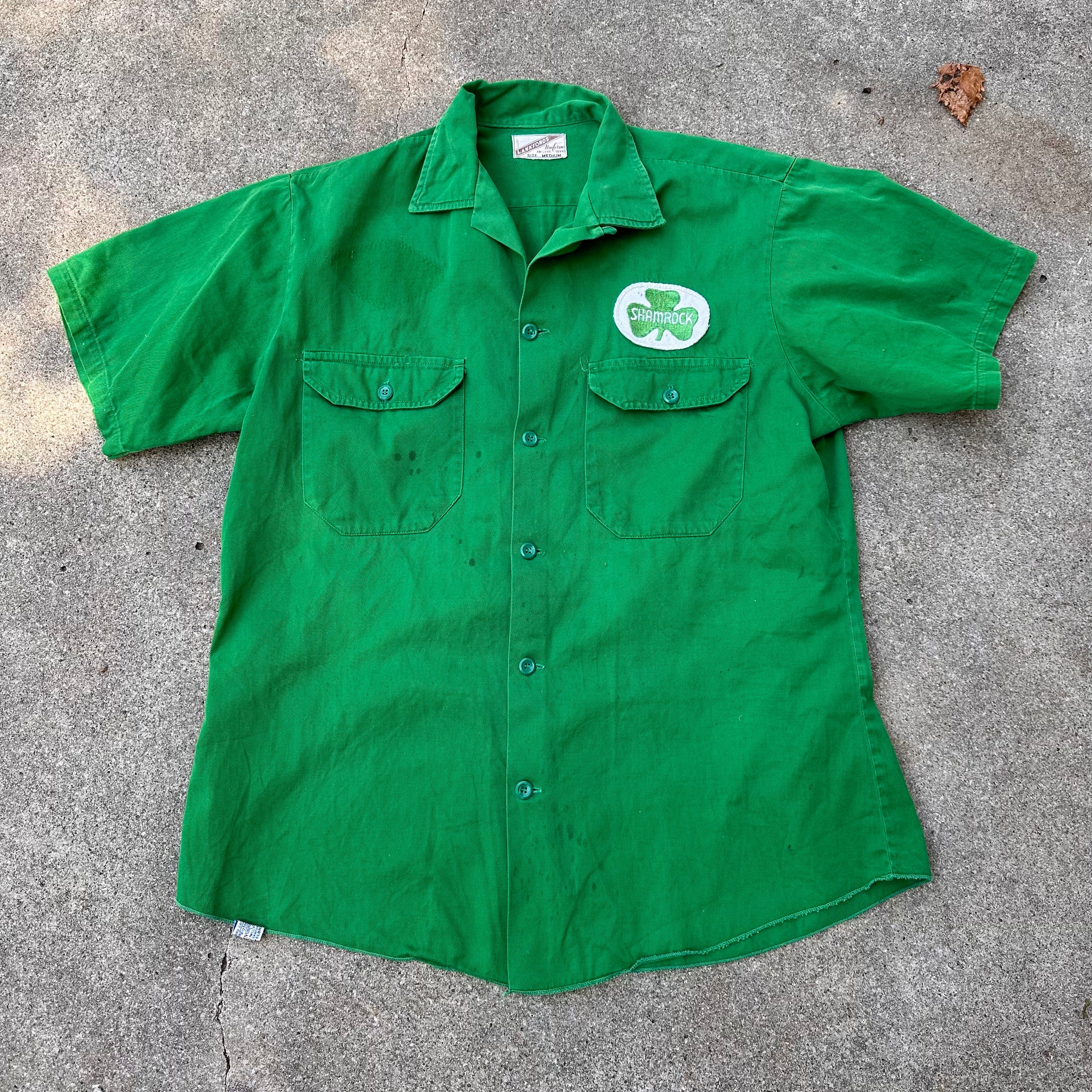 1950’s Shamrock Gas Station Embroidered Work Shirt Medium