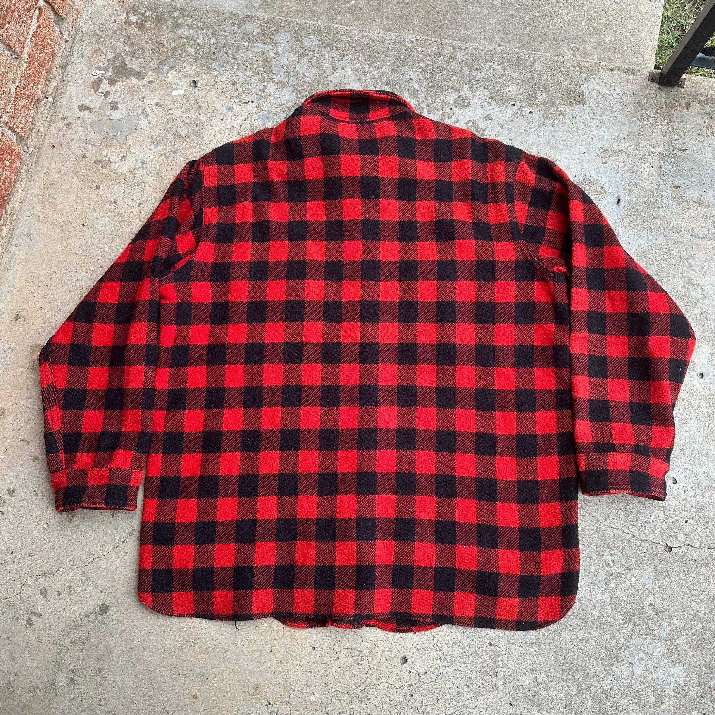 1950’s Woolrich Buffalo Plaid Wool Flannel Shirt XL