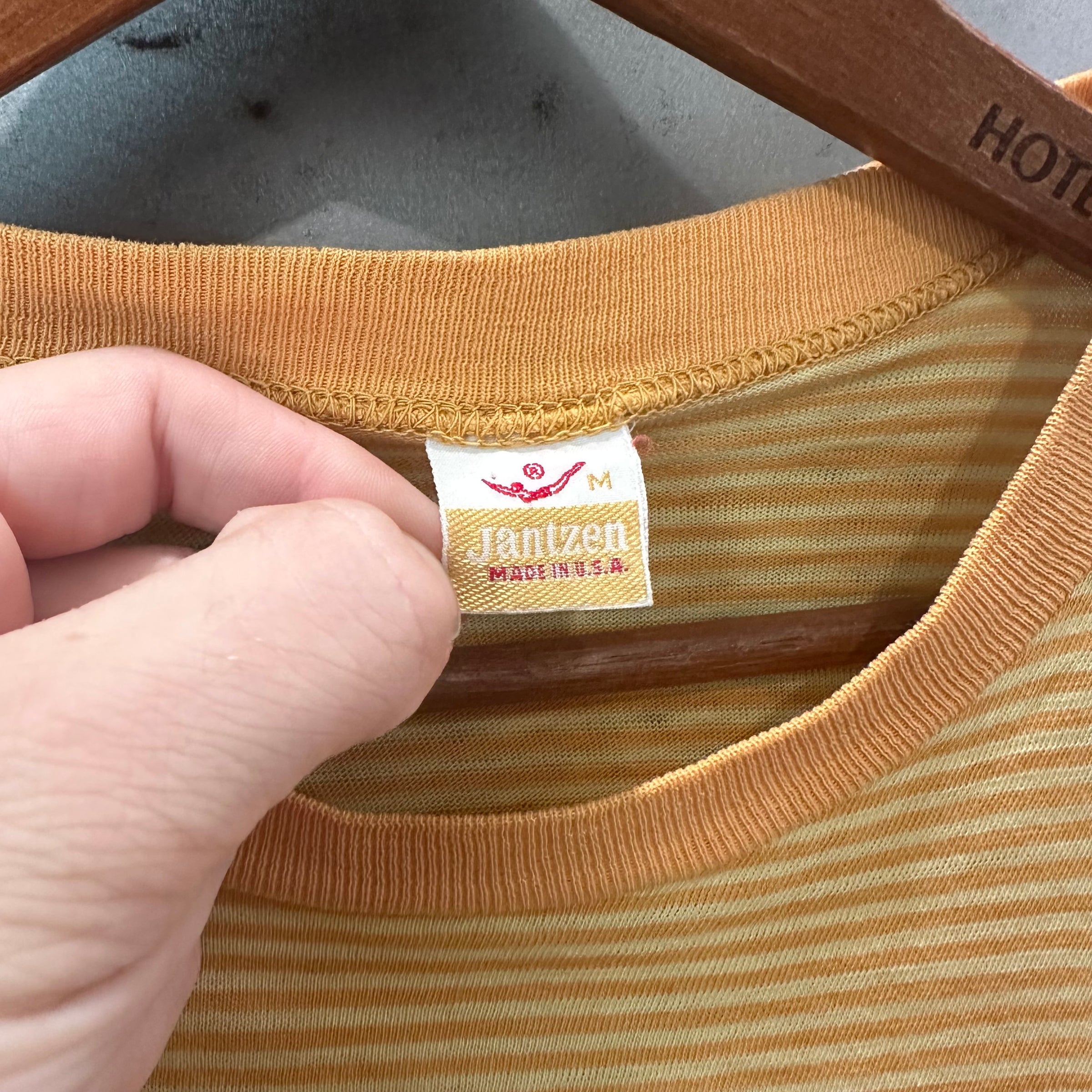 1960’s Jantzen Striped Yellow T-Shirt Medium