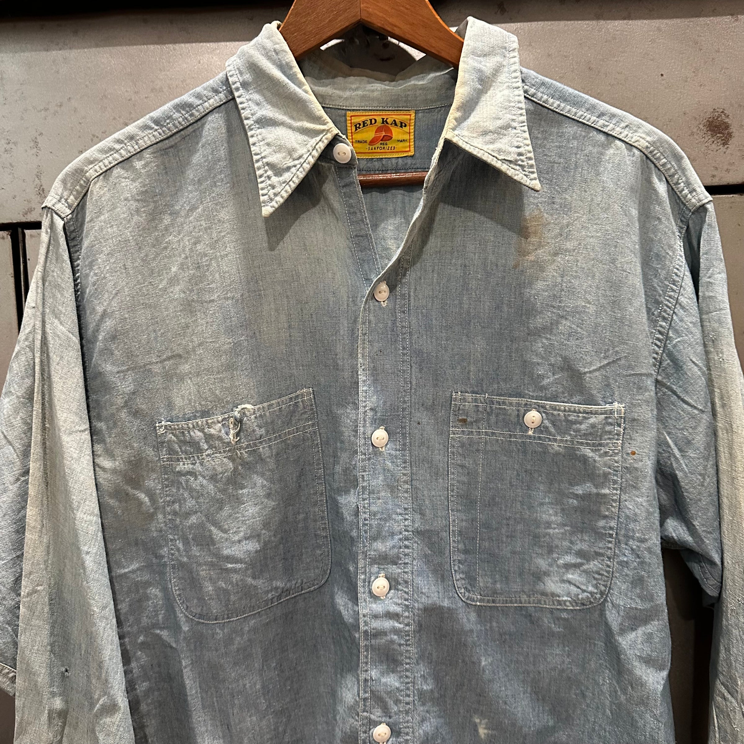 1950’s Red Kap Chambray Work Shirt L/XL