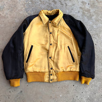 1950’s Black and Yellow Reversible Wool/Satin Varsity Jacket Large