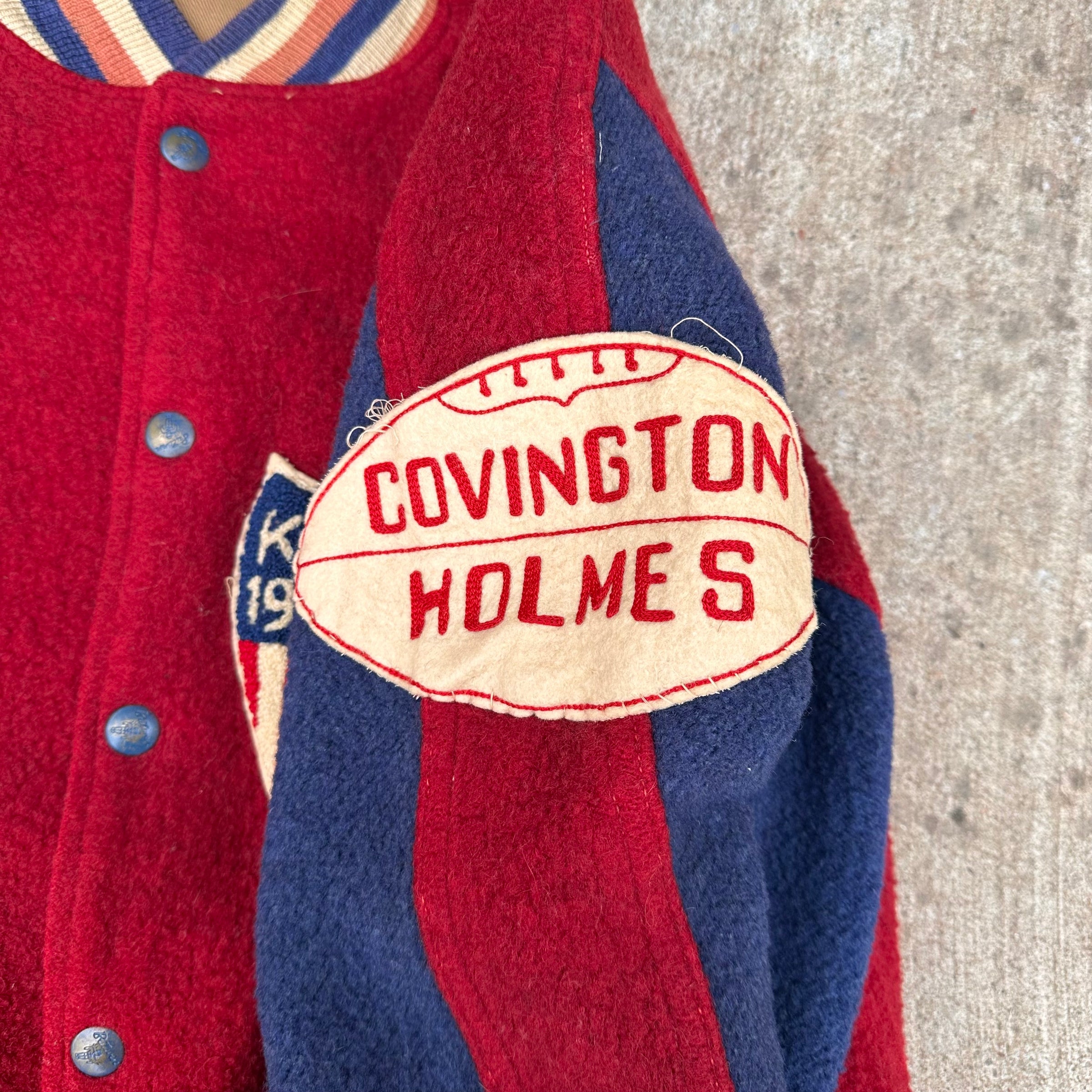 1940’s Butwin Two-Tone Nylon Fleece Reversible Varsity Jacket 24” Chest