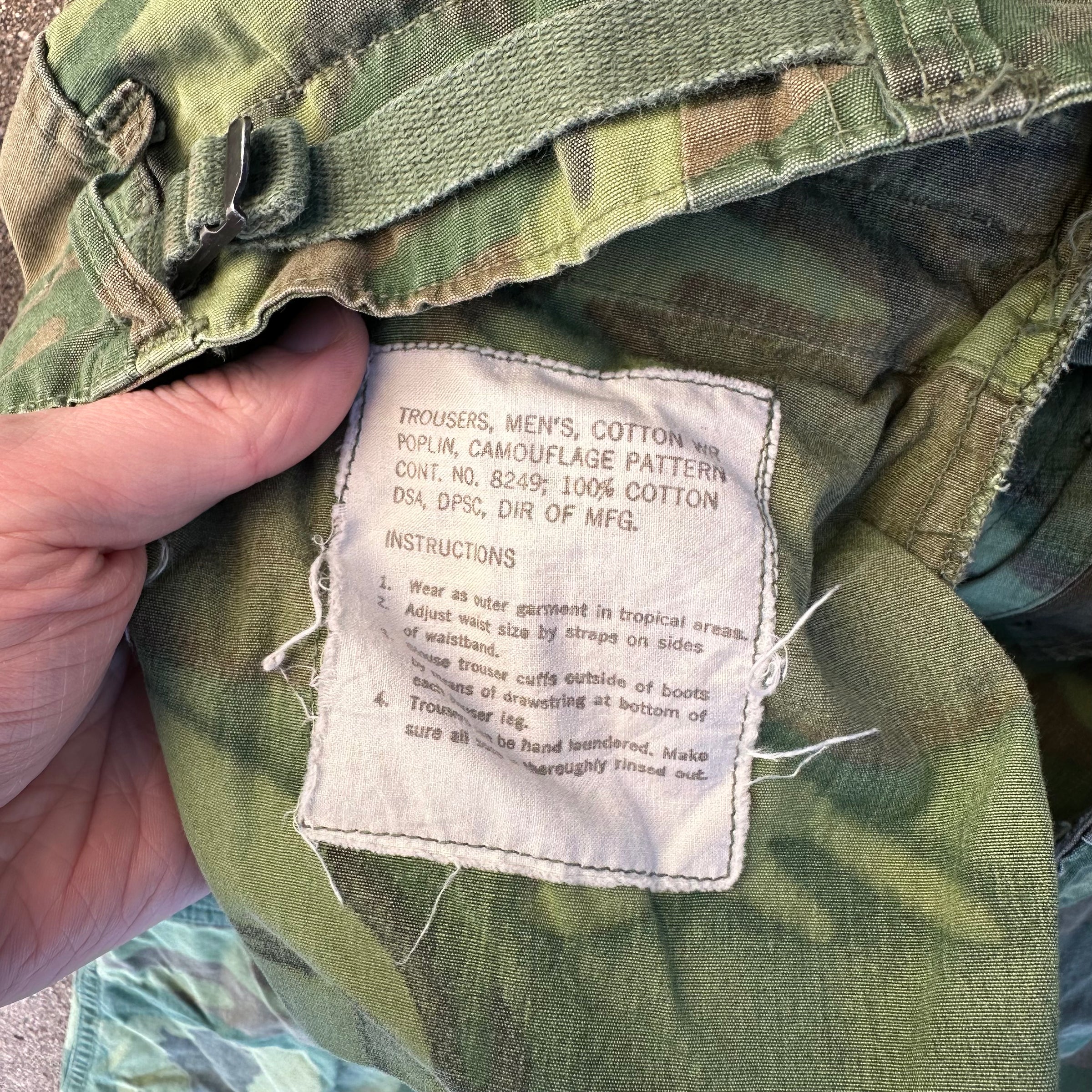 1960’s Vietnam War Poplin ERDL Jungle Pants 30” - 38” x 28”