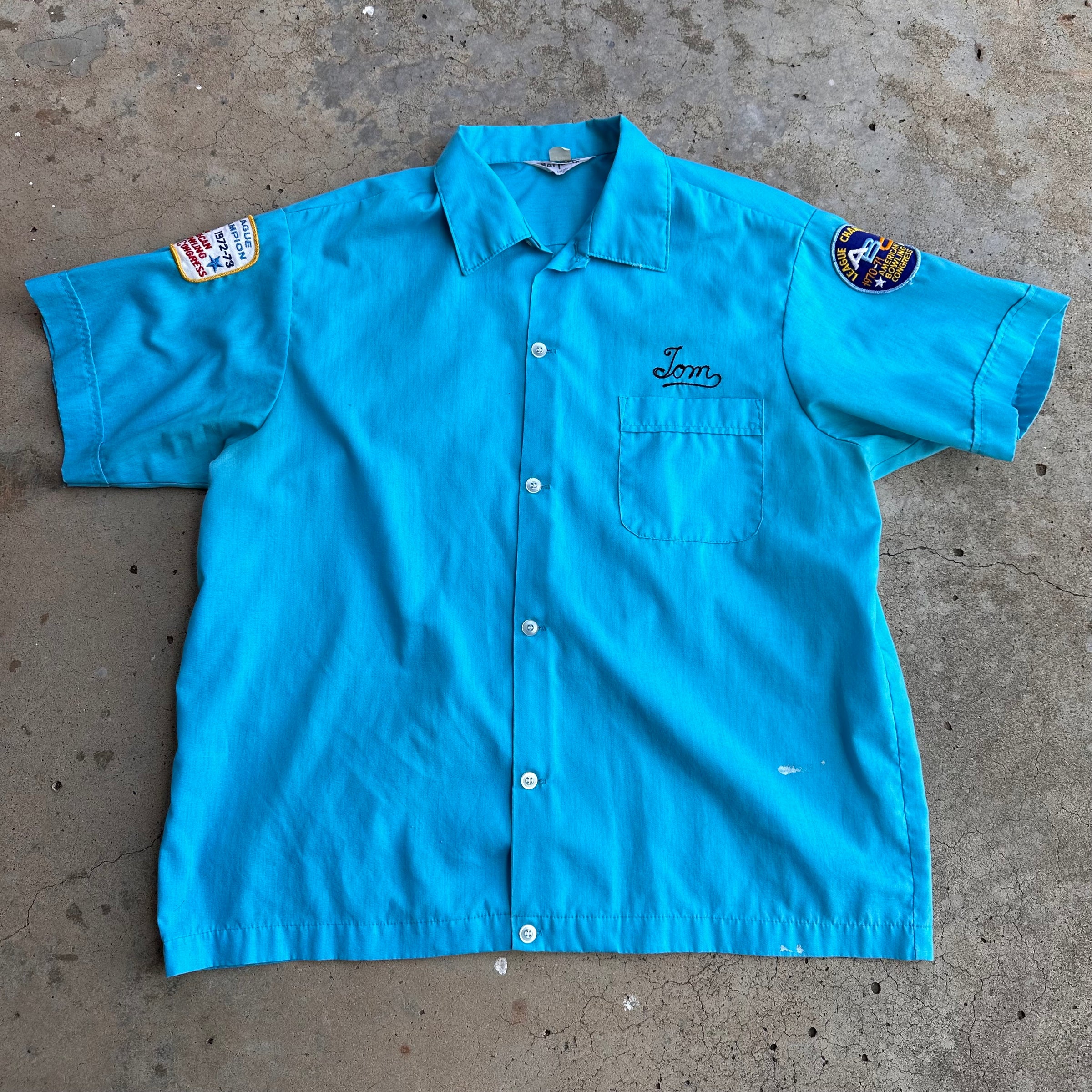 1970’s Nat Nast Embroidered Bowling Shirt Large