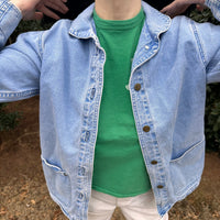 1980’s LL Bean Shawl Collar Denim Jacket 21” Chest